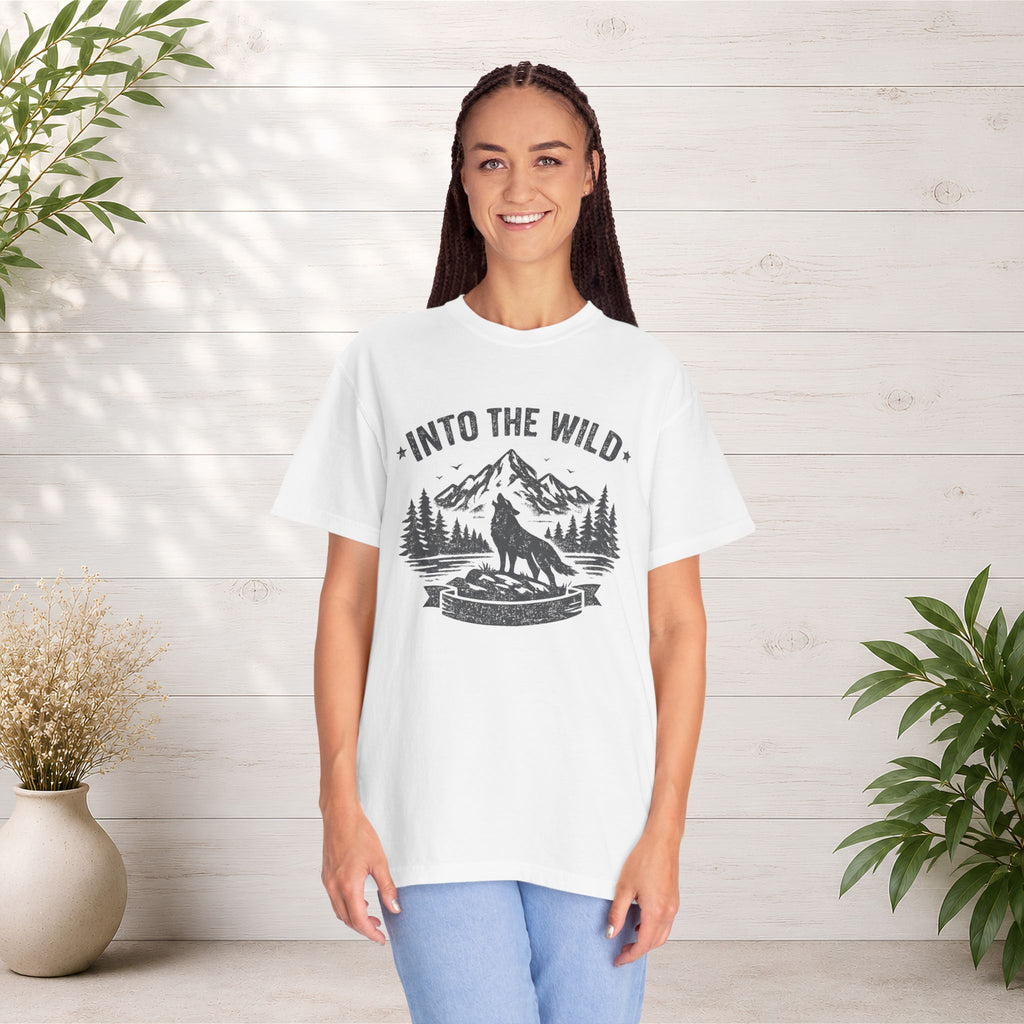 Into the Wild Wolf T-Shirt — Mountain Camping Adventure Tee