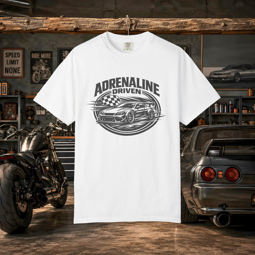 Adrenaline Driven Racing Tee — Street Race Car Graphic T-Shirt
