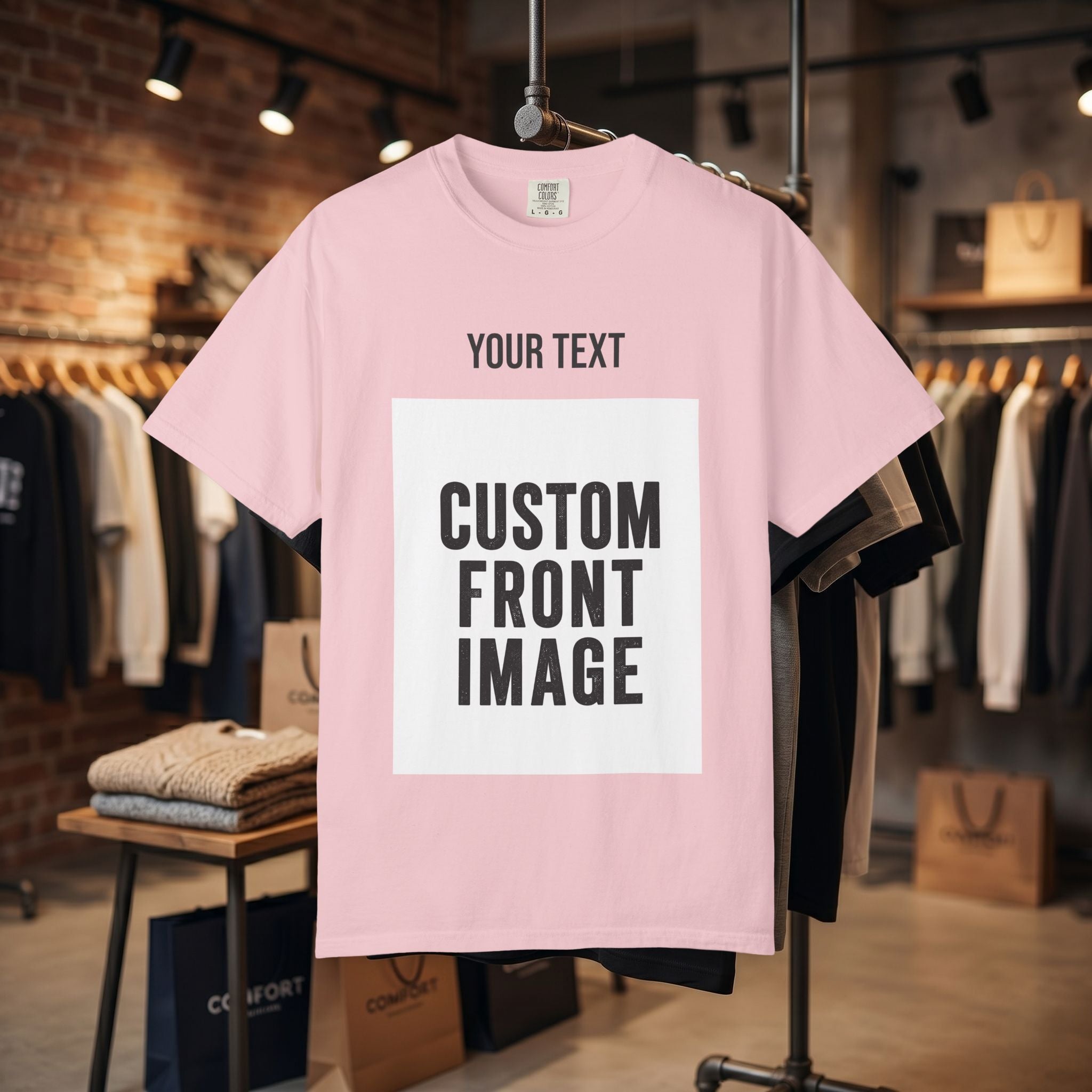 Custom Front Portrait Print T-Shirt — Personalized Text & Image Tee