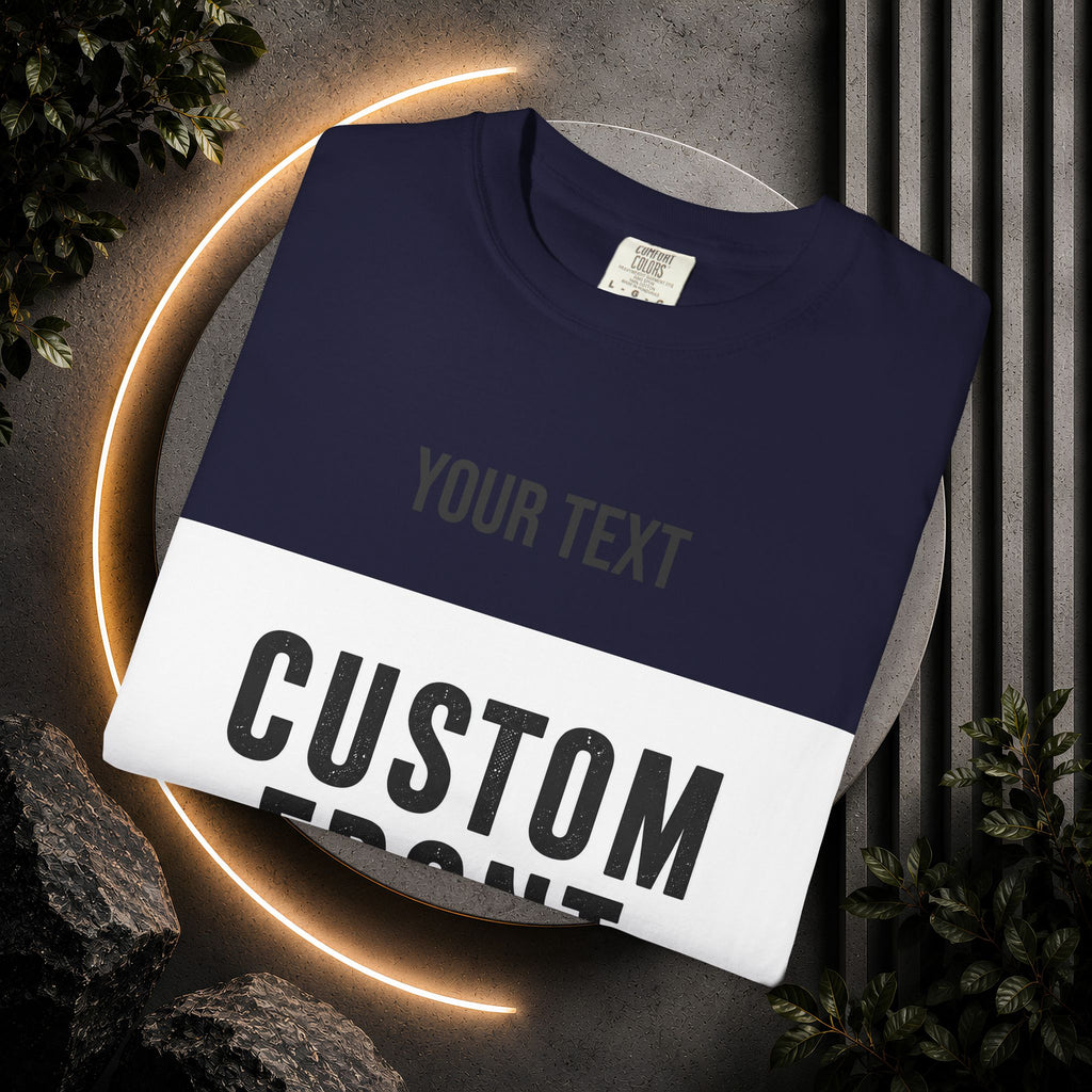 Custom Front Landscape Print T-Shirt — Personalized Text & Image Tee