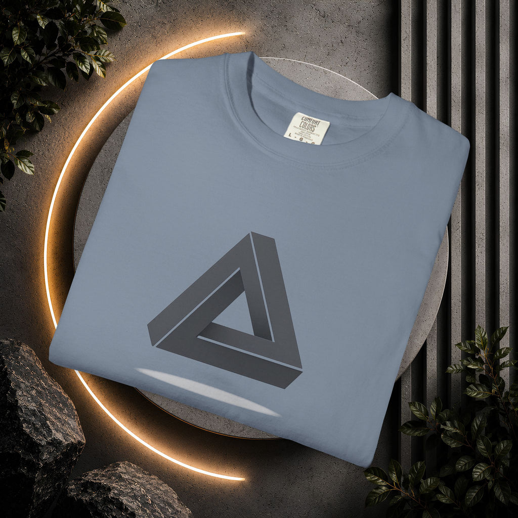 Optical Illusion Triangle T-Shirt — Geometric Penrose Design