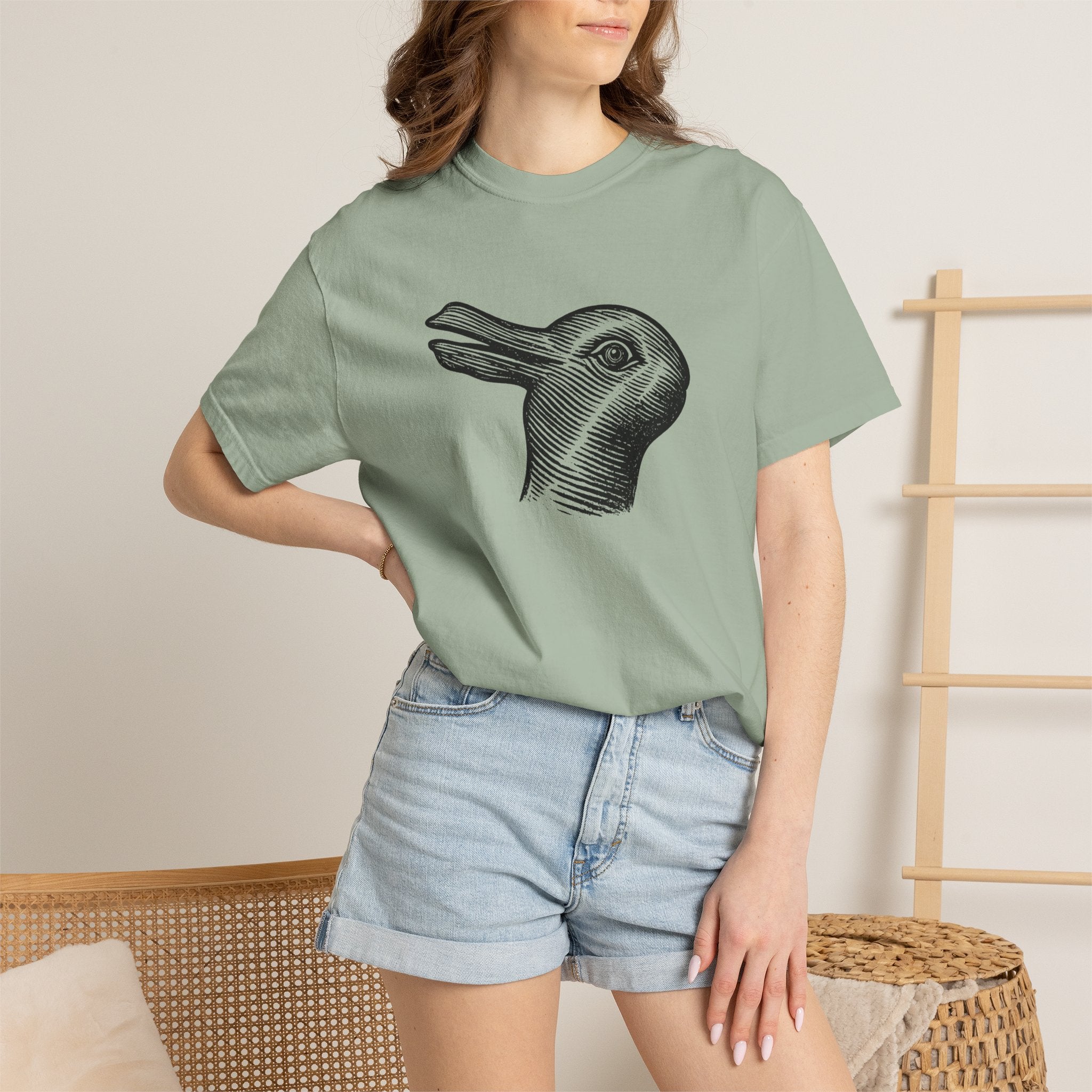 Vintage Optical Illusion Rabbit-Duck T-Shirt