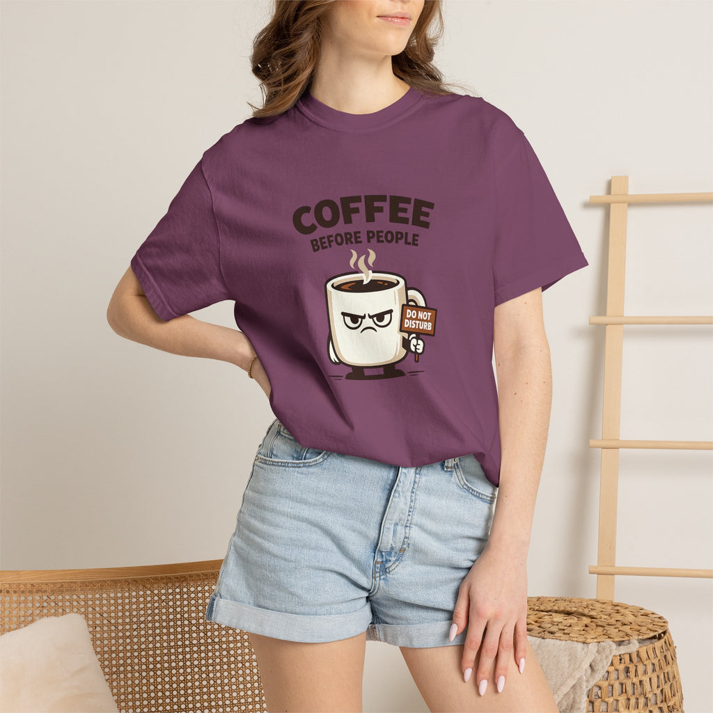 Coffee Before People T‑Shirt — Funny Morning Coffee Graphic Tee