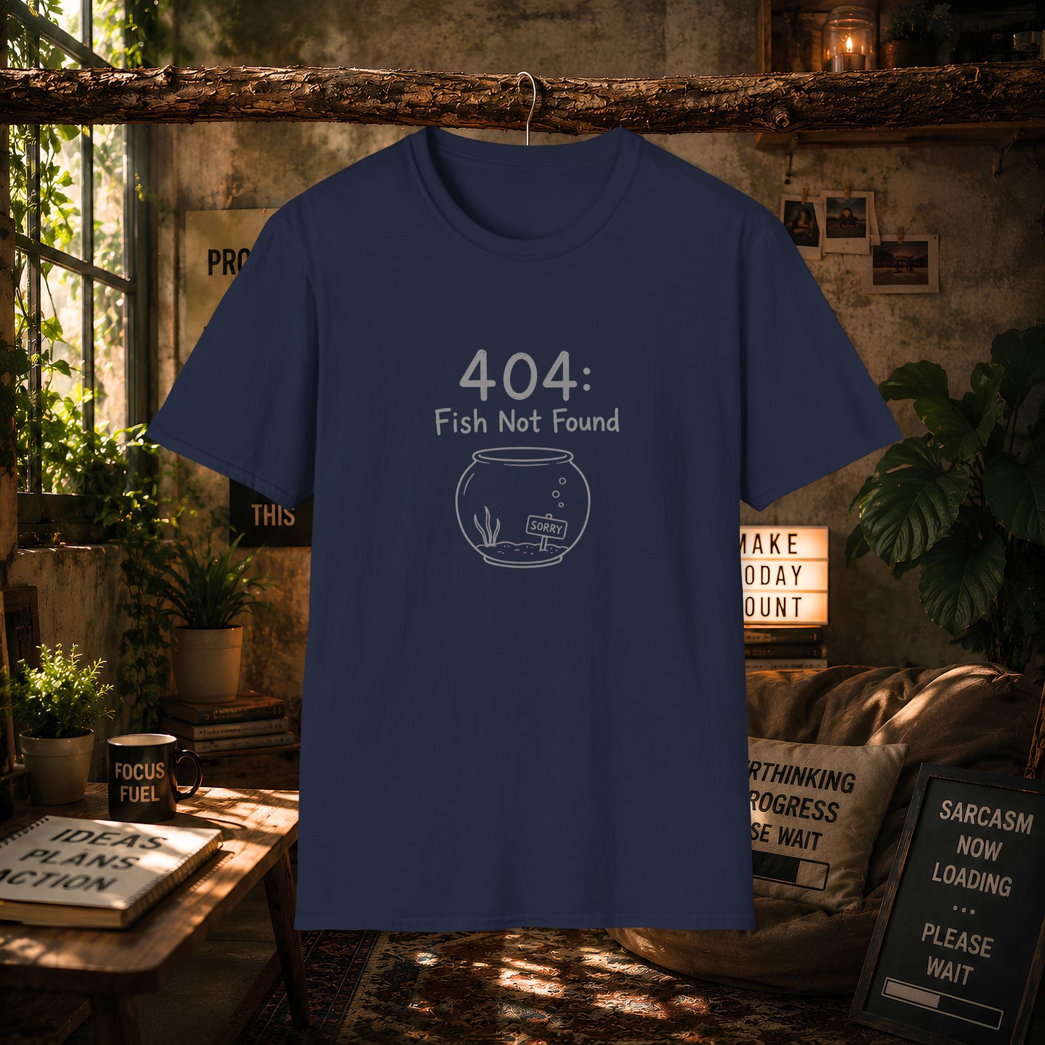 404 Fish Not Found T-Shirt | Funny Fish Bowl Graphic Tee