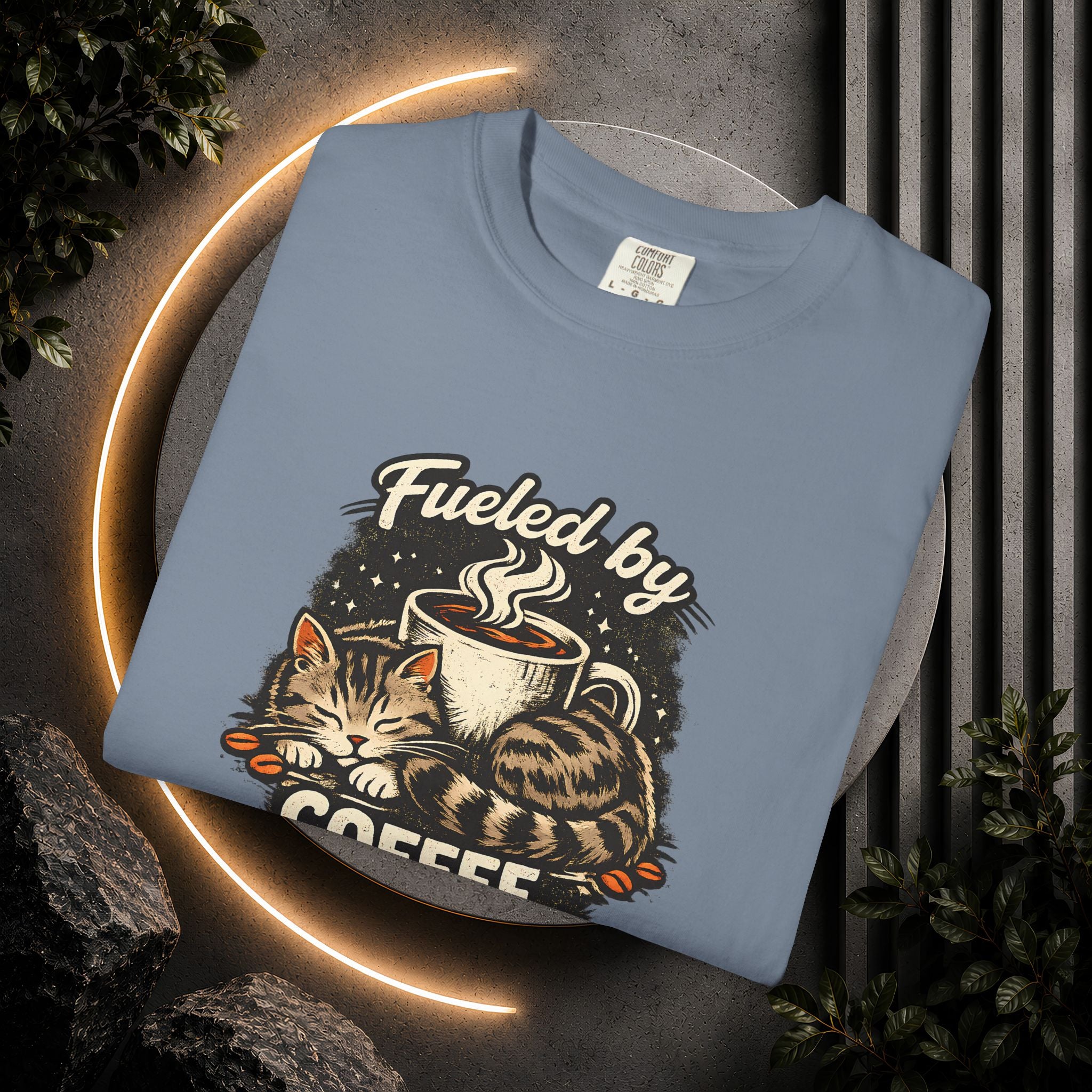 Coffee & Cat Hair T-Shirt — "Fueled by Coffee and Cat Hair" Graphic Tee