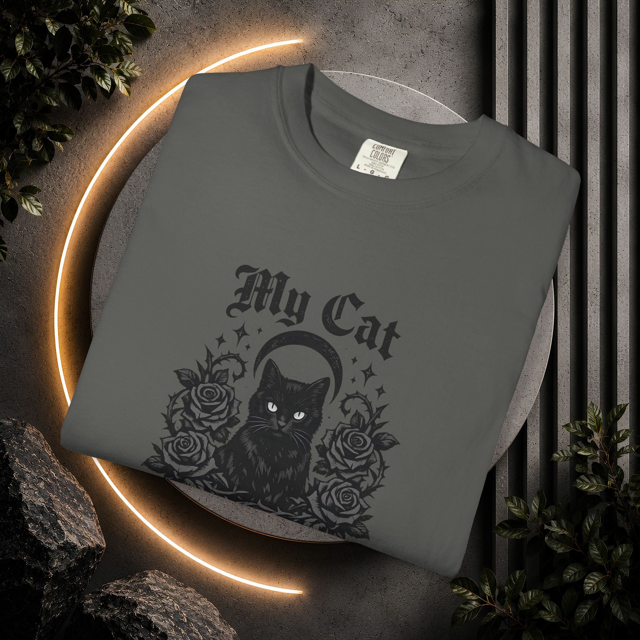 My Cat Is My Familiar T-Shirt — Gothic Cat Witch Tee