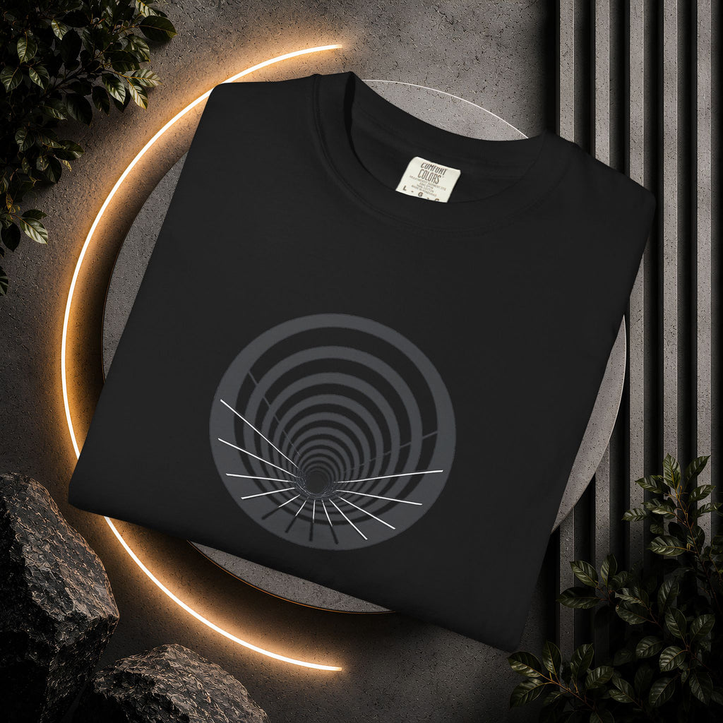 Optical Vortex Graphic T-Shirt — Spiral Tunnel Illusion Tee