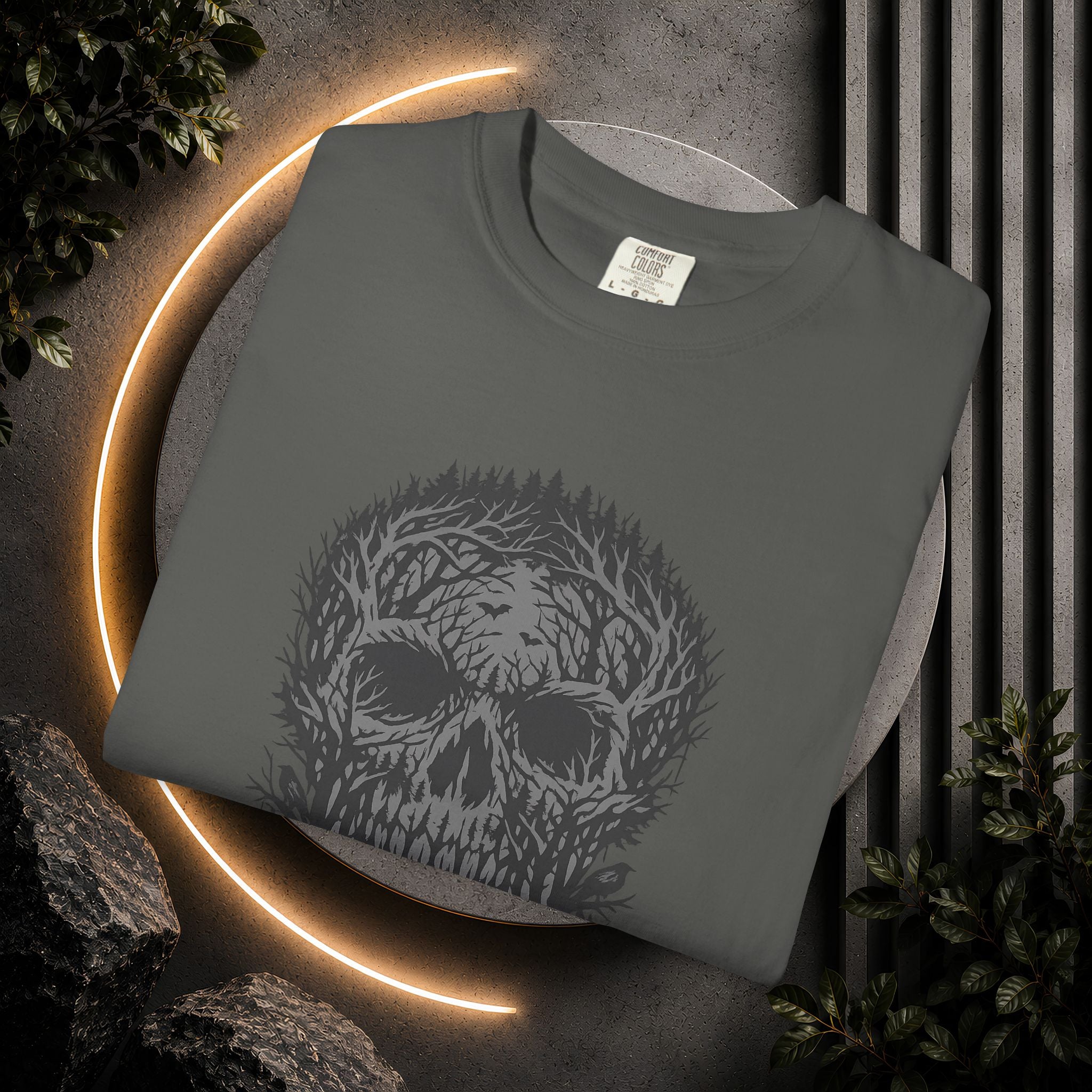 Skull Forest T-Shirt — Grunge Skull Graphic Tee