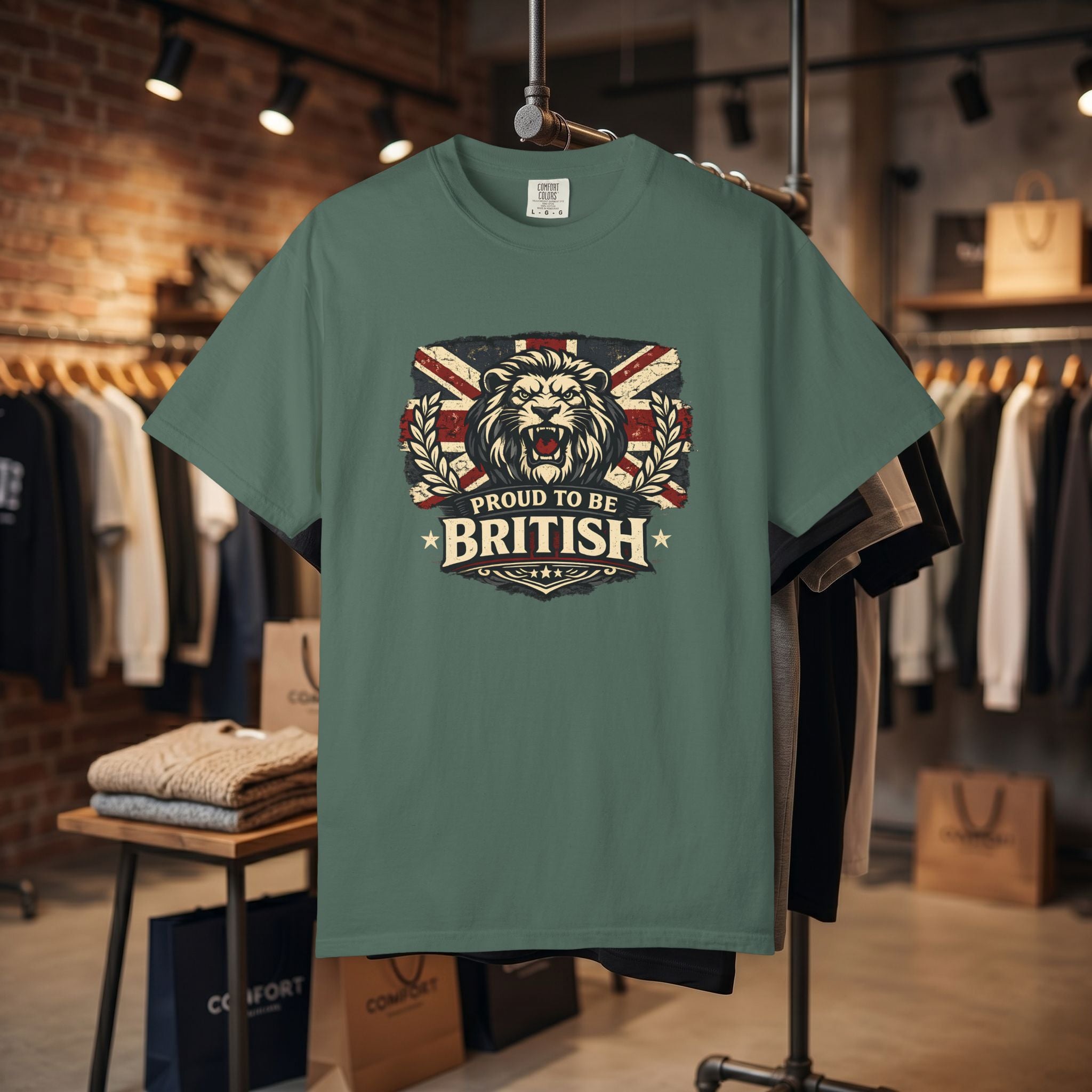 British Lion T-Shirt — "Proud to Be British" Union Jack Graphic Tee