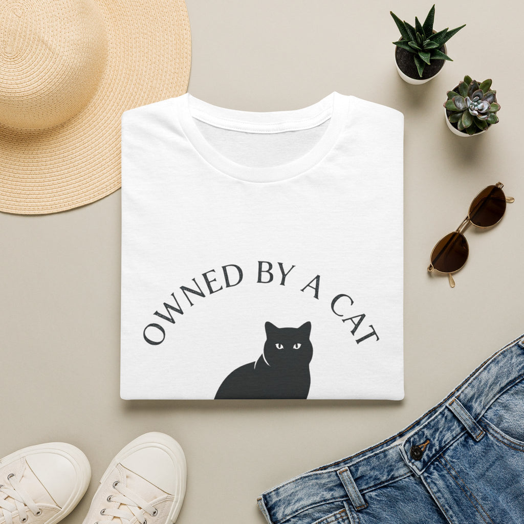 Owned By A Cat T-Shirt | Cat Silhouette Tee, Cat Lover Shirt