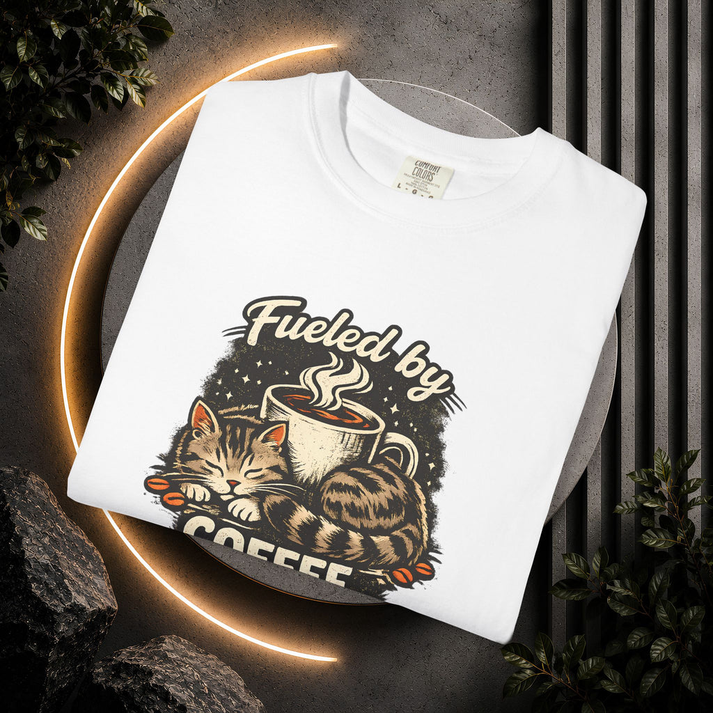 Coffee & Cat Hair T-Shirt — "Fueled by Coffee and Cat Hair" Graphic Tee