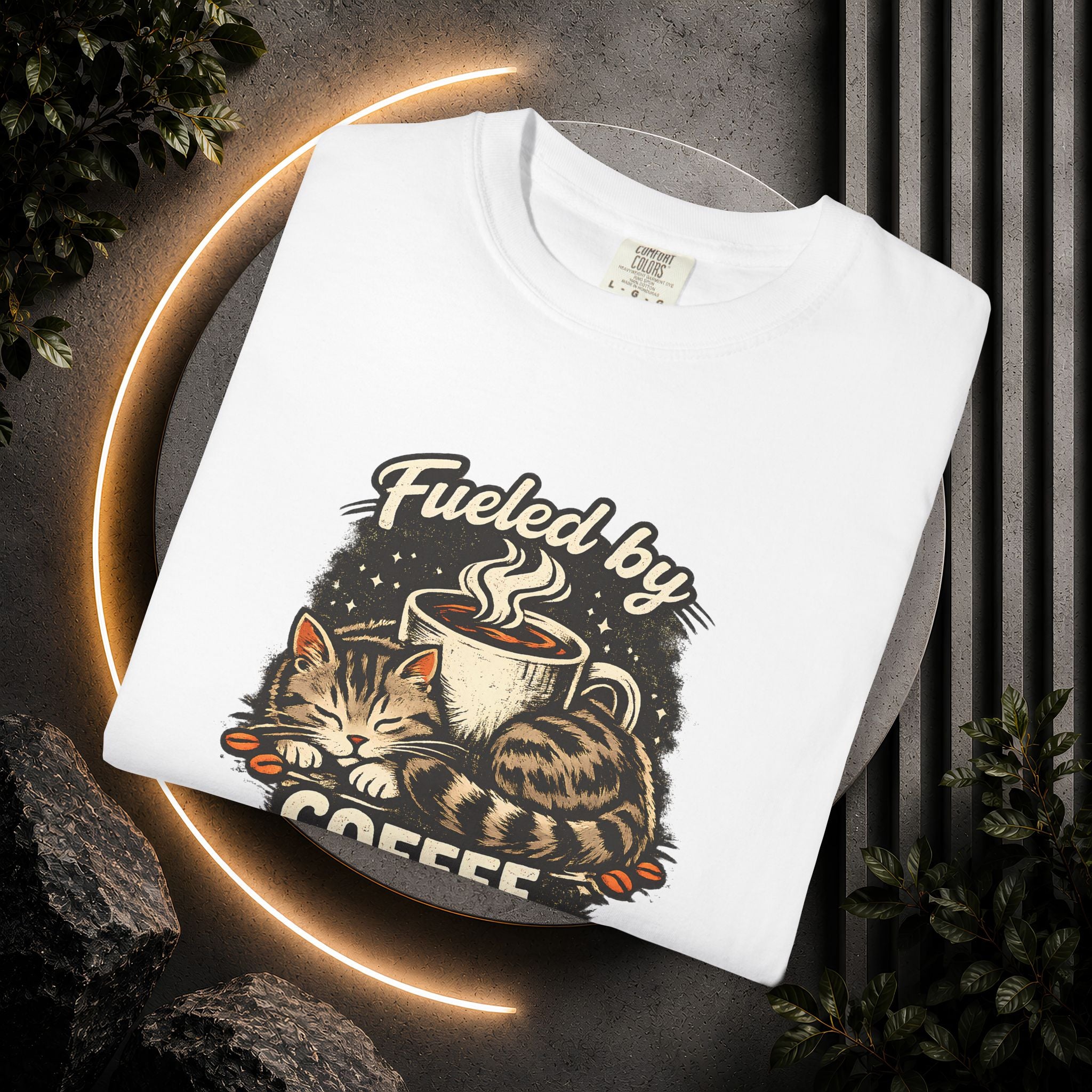 Coffee & Cat Hair T-Shirt — "Fueled by Coffee and Cat Hair" Graphic Tee