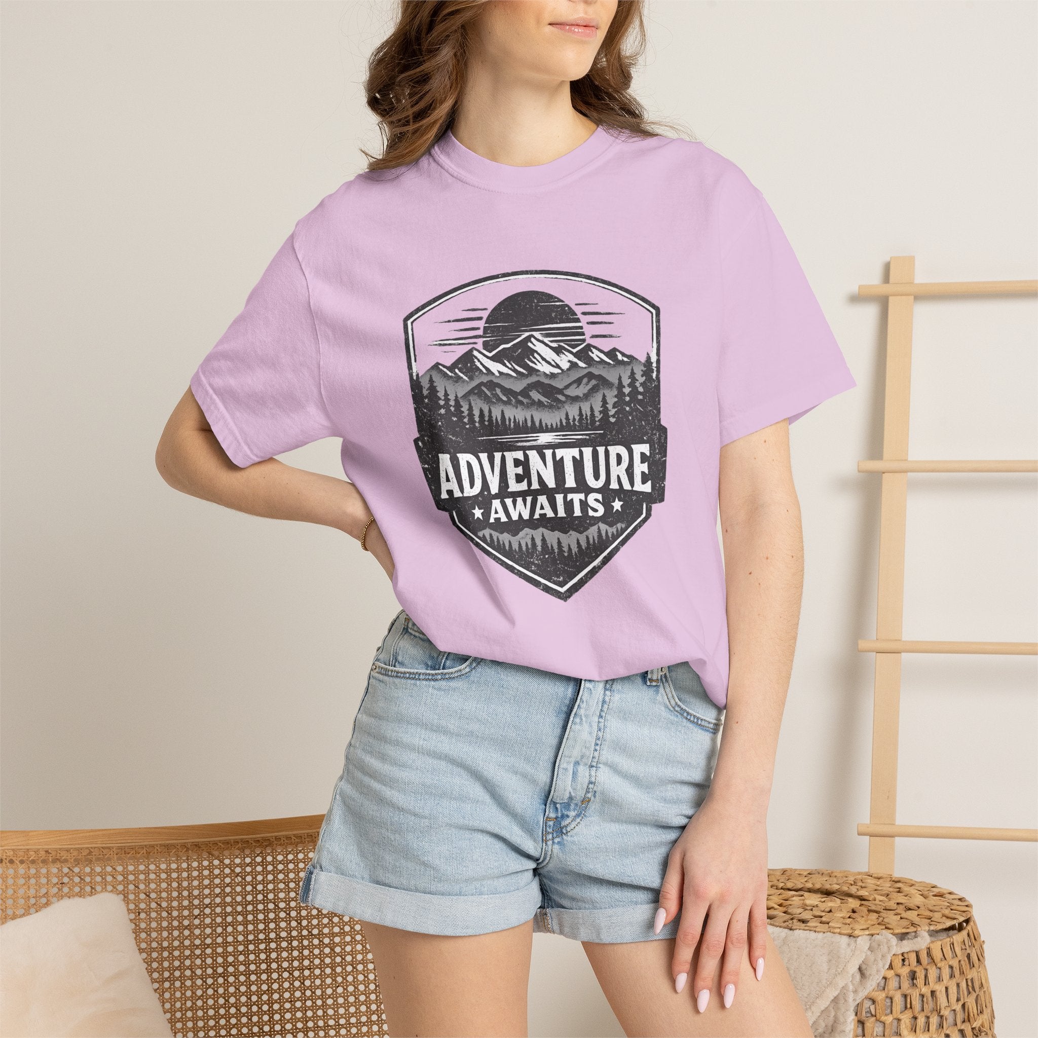 Adventure Awaits T-Shirt — Mountain Hiking Outdoors Tee