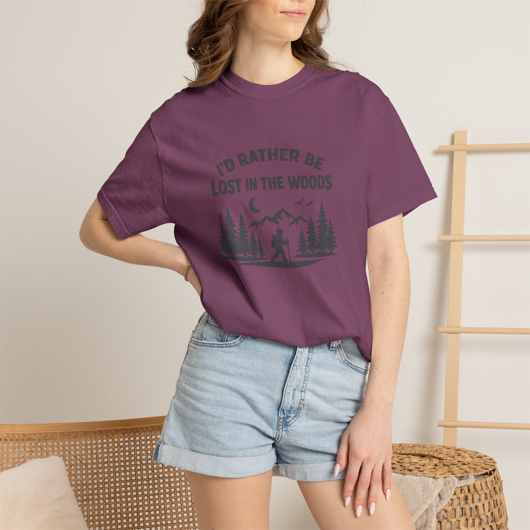 I'd Rather Be Lost In The Woods T-Shirt — Hiking Nature Graphic Tee