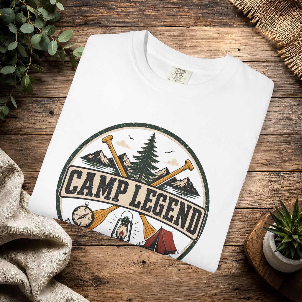 Camp Legend T-Shirt — Vintage Camping Badge Tee