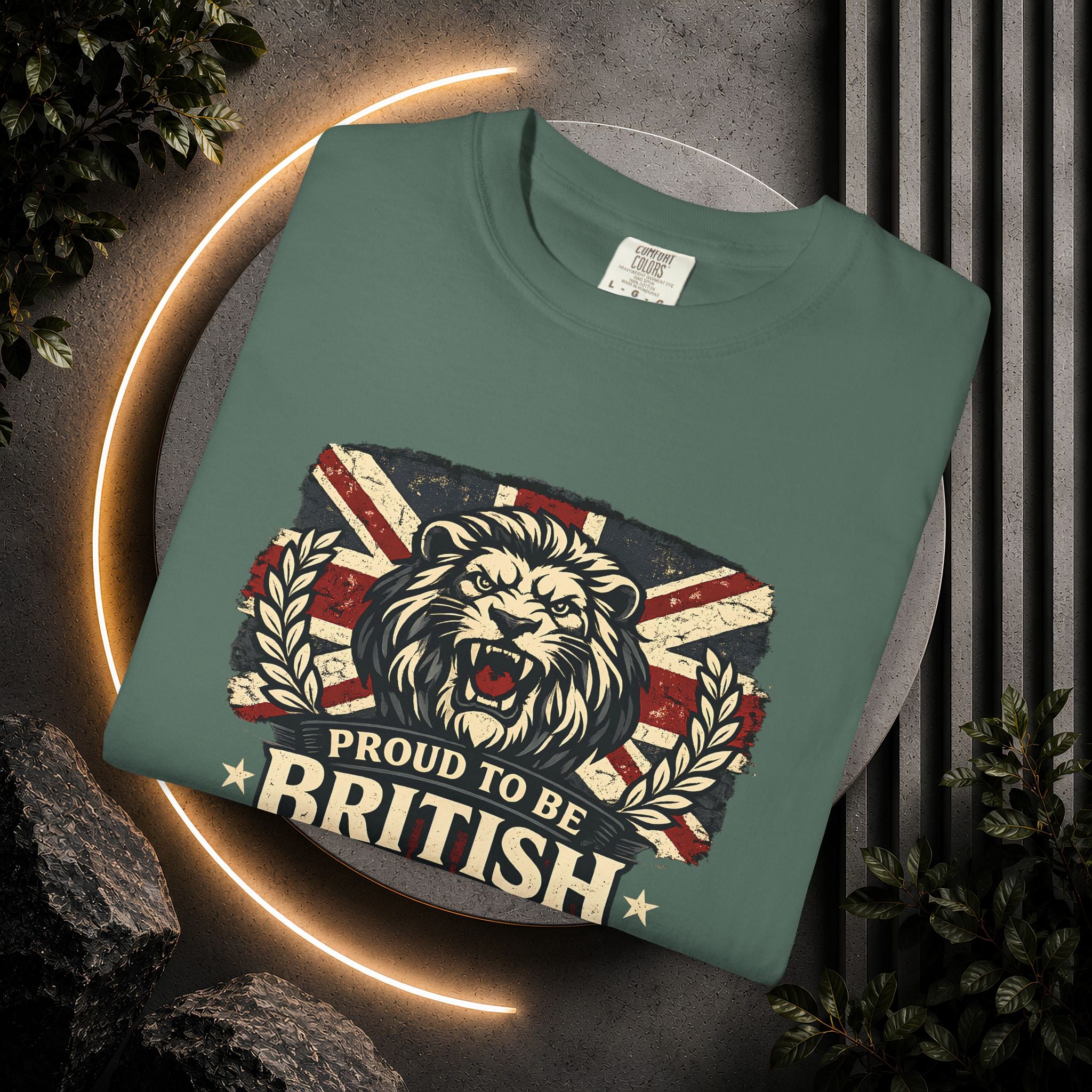 British Lion T-Shirt — "Proud to Be British" Union Jack Graphic Tee