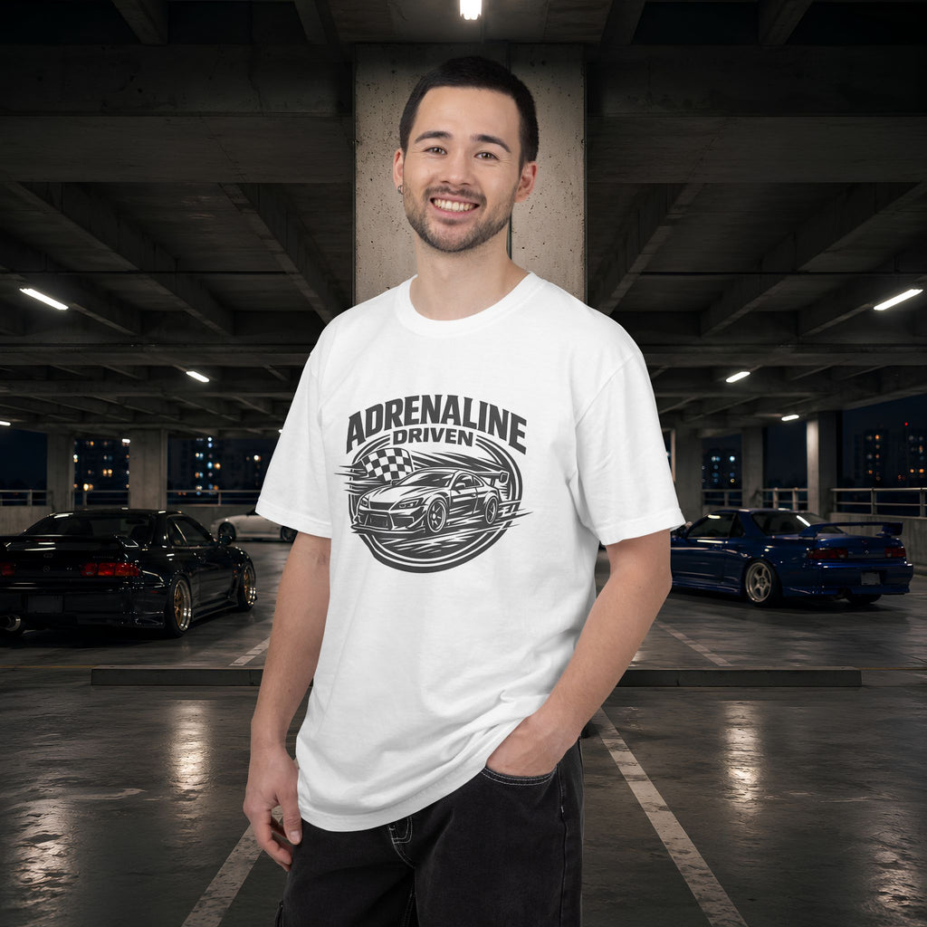 Adrenaline Driven Racing Tee — Street Race Car Graphic T-Shirt