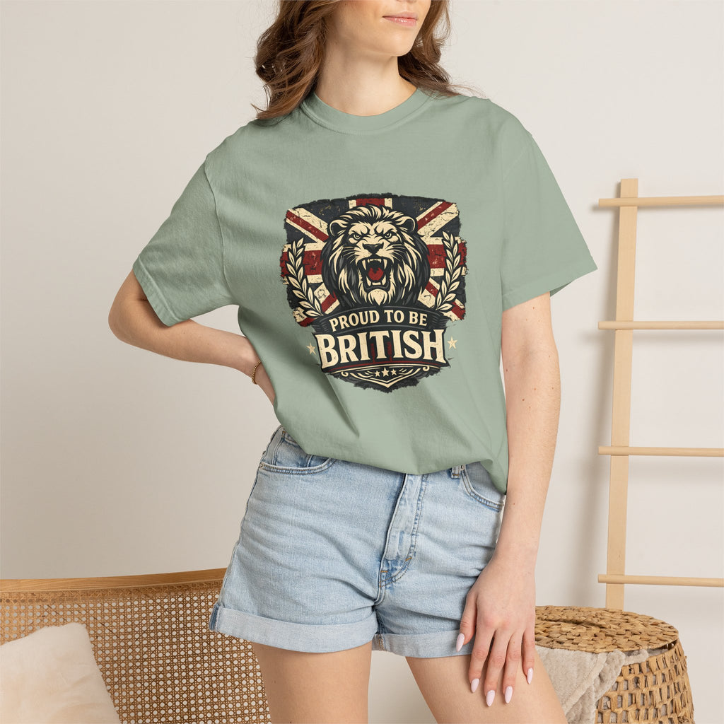 British Lion T-Shirt — "Proud to Be British" Union Jack Graphic Tee