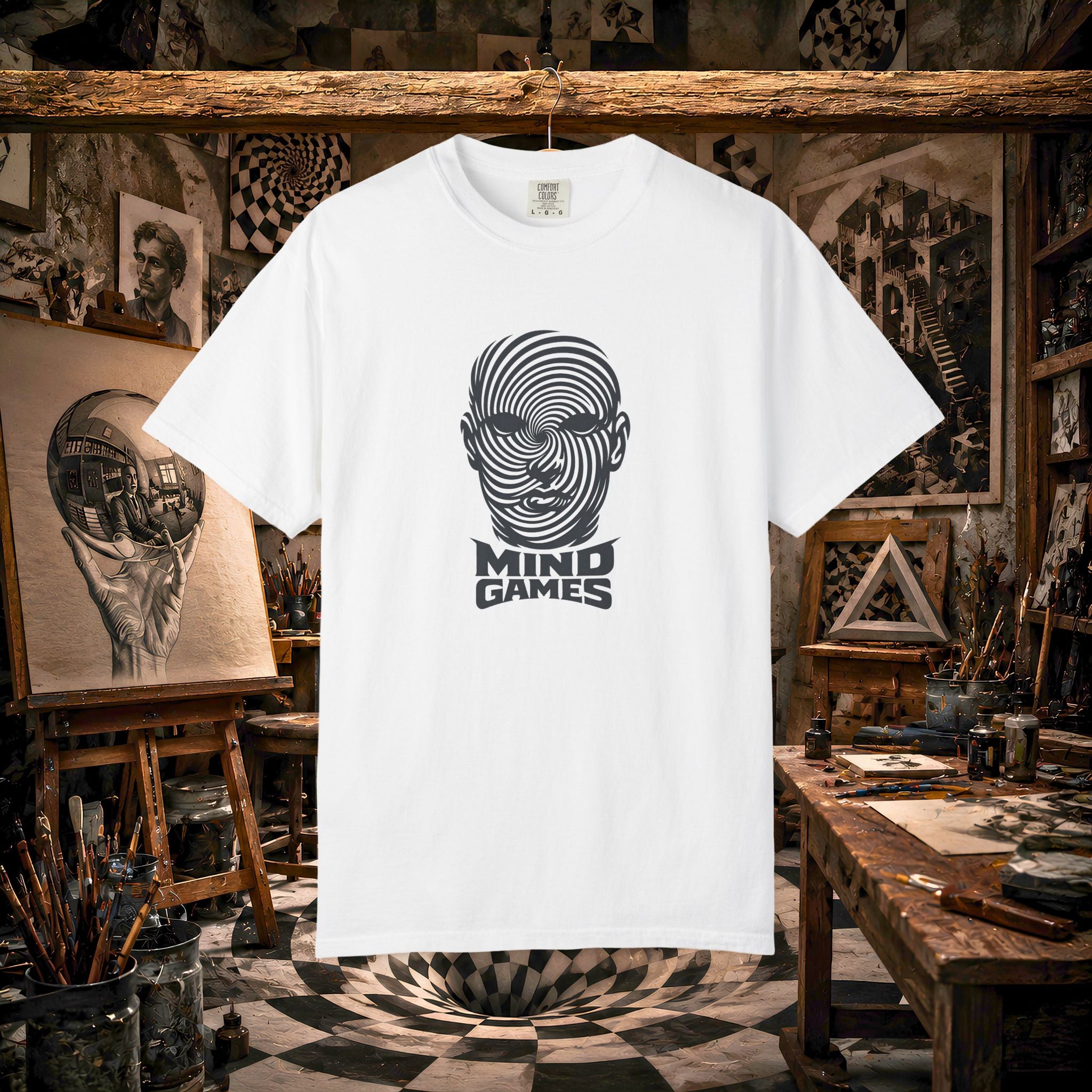 Mind Games T‑Shirt — Optical Illusion Head Graphic Tee