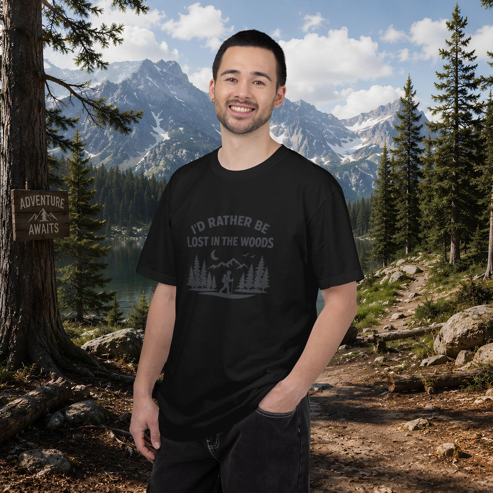 I'd Rather Be Lost In The Woods T-Shirt — Hiking Nature Graphic Tee