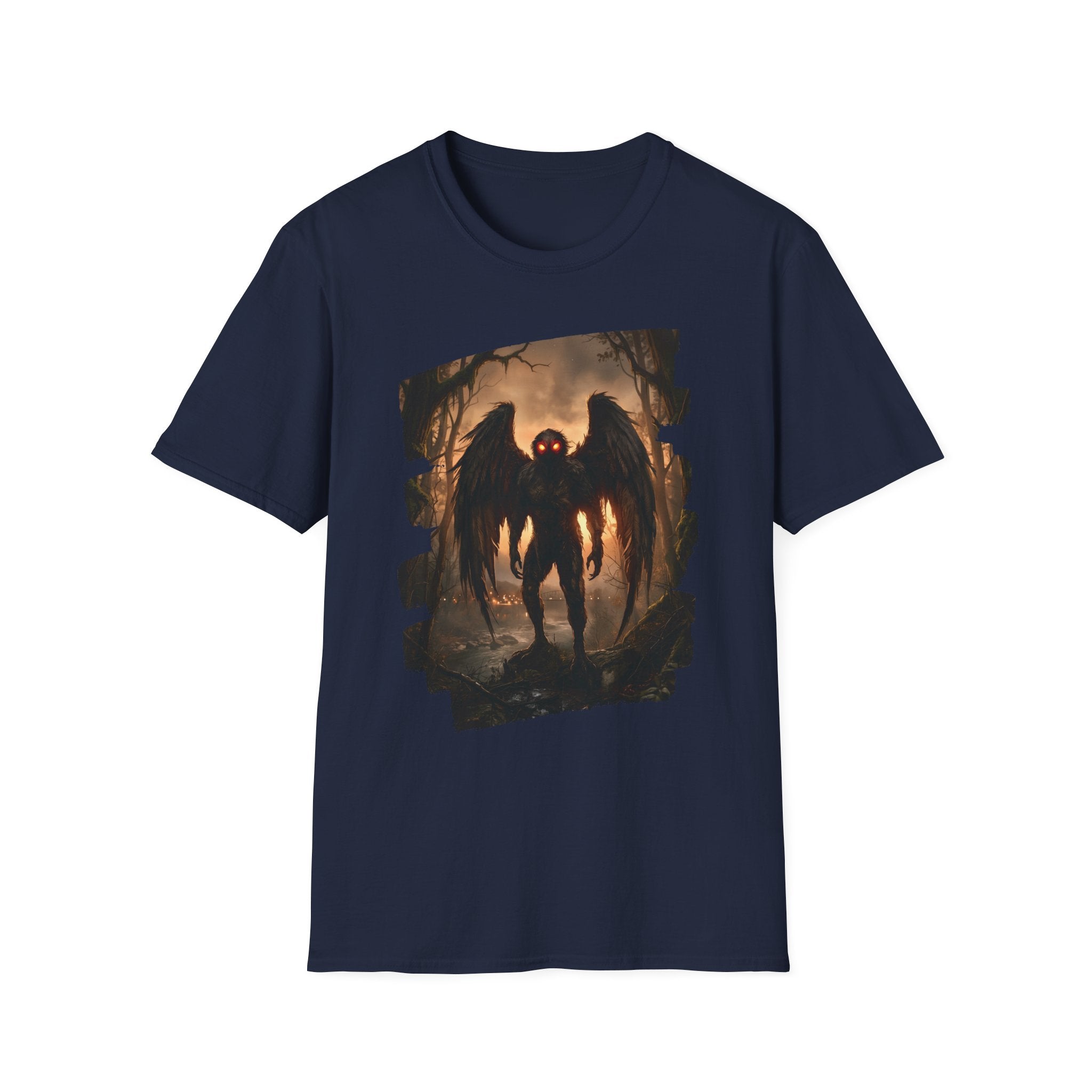 Mothman Cryptid Illustration T-Shirt | Dark Horror Graphic