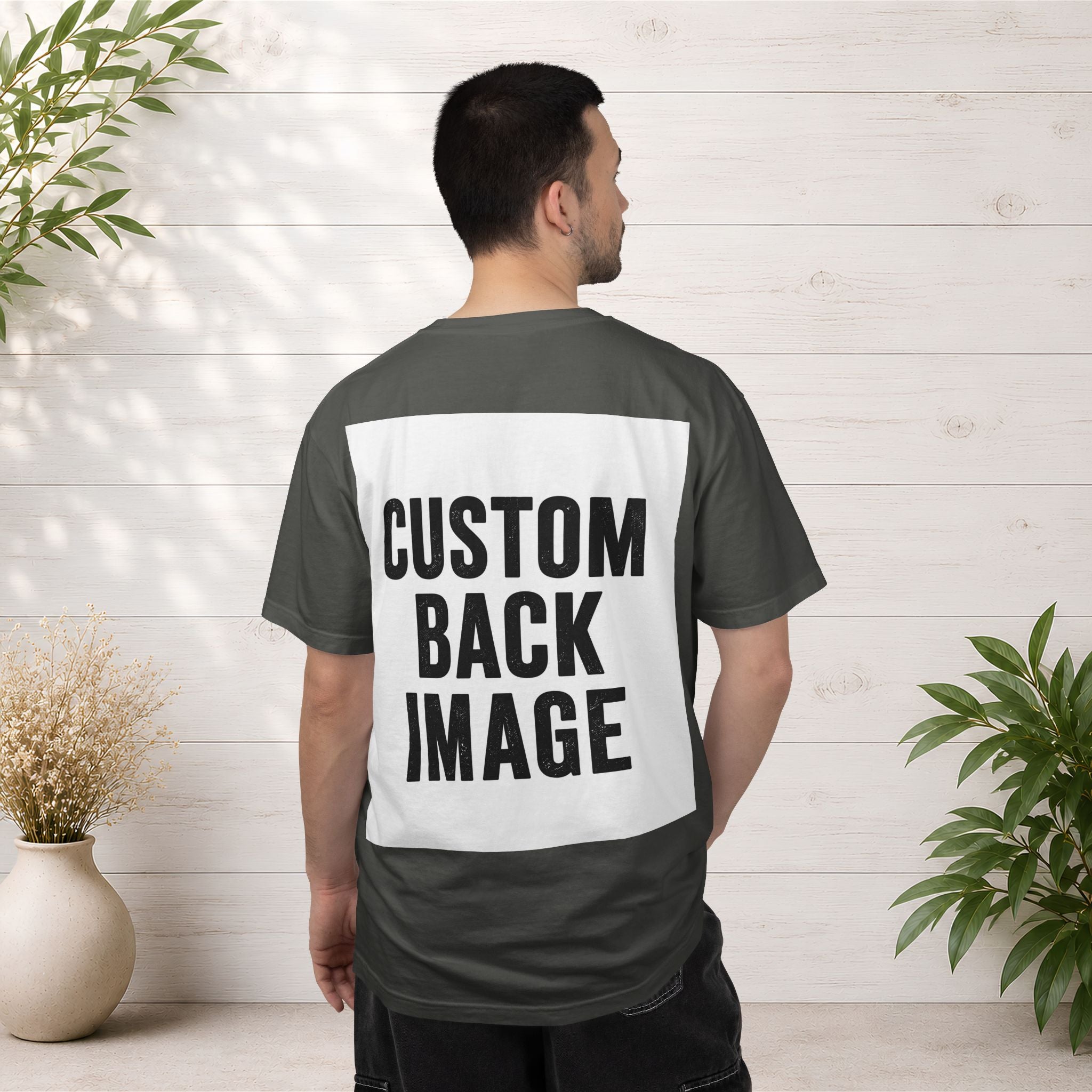 Custom Image Back T-Shirt - Add Your Own Image