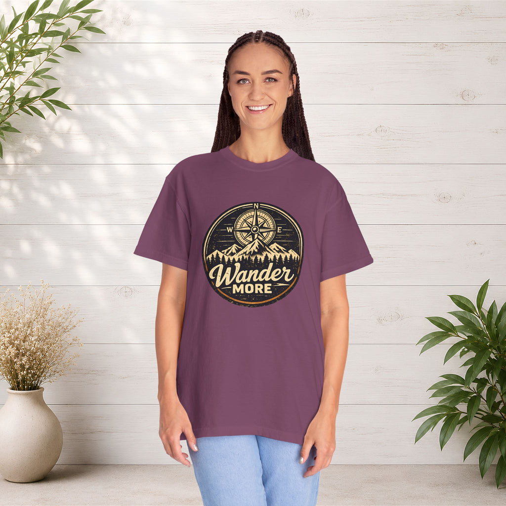 Wander More T-Shirt — Adventure Compass Graphic Tee