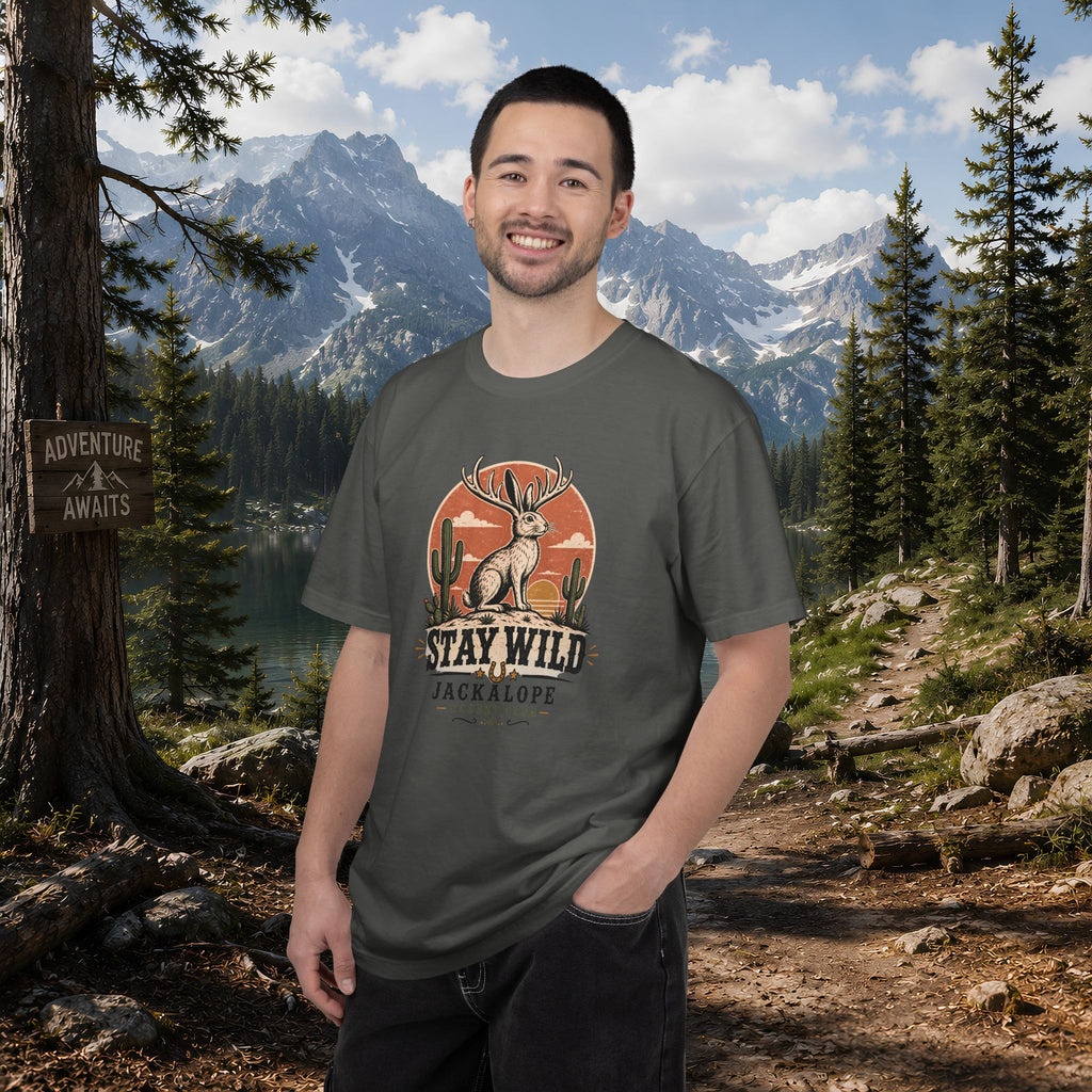 Stay Wild Jackalope T-Shirt — Vintage Desert Adventure Tee