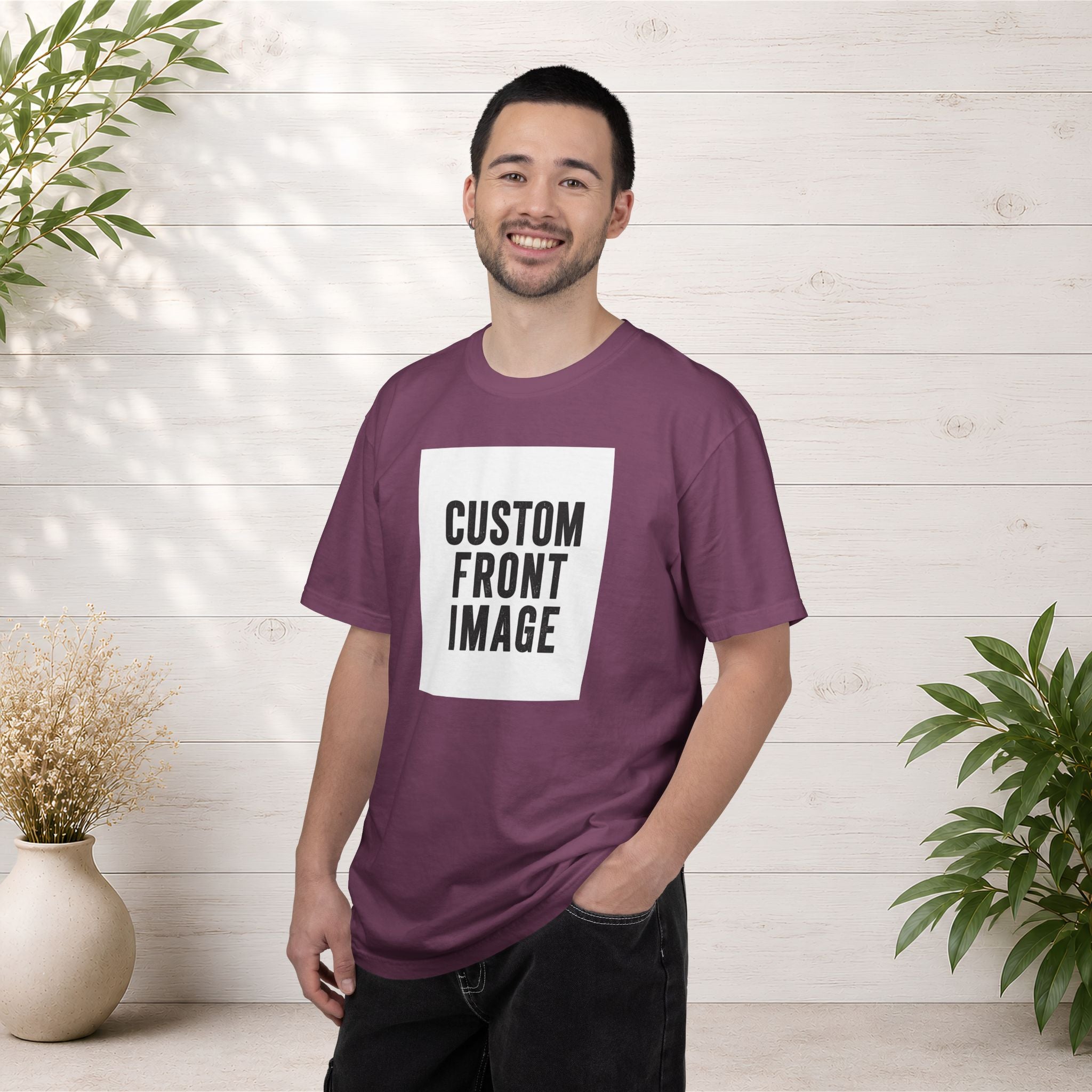 Custom Portrait Small Image Front T-Shirt - Add Your Own Image