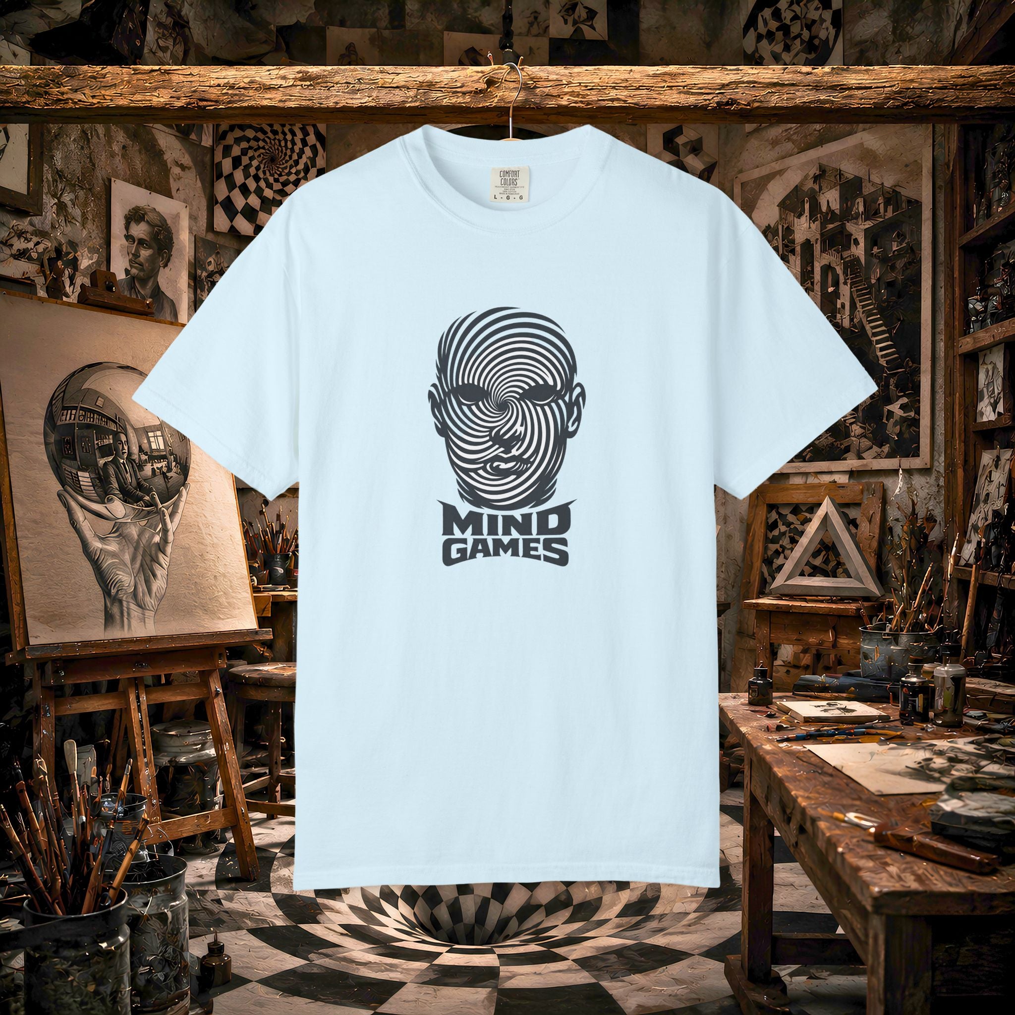 Mind Games T‑Shirt — Optical Illusion Head Graphic Tee
