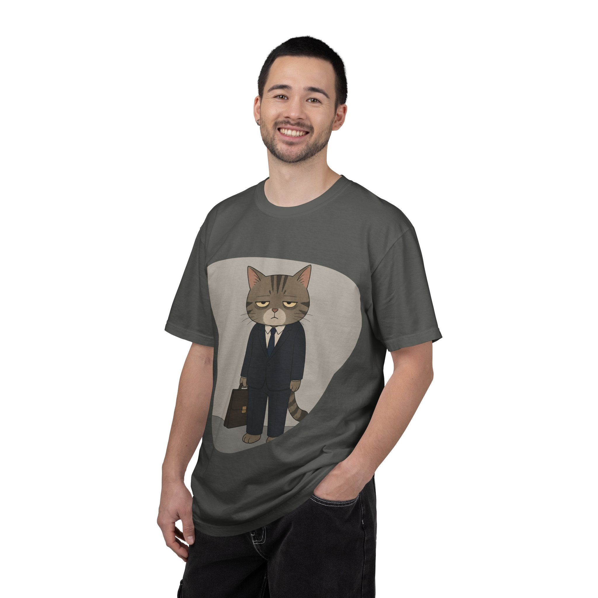 Grumpy Cat in Suit T-shirt | Cat Businessman Illustration