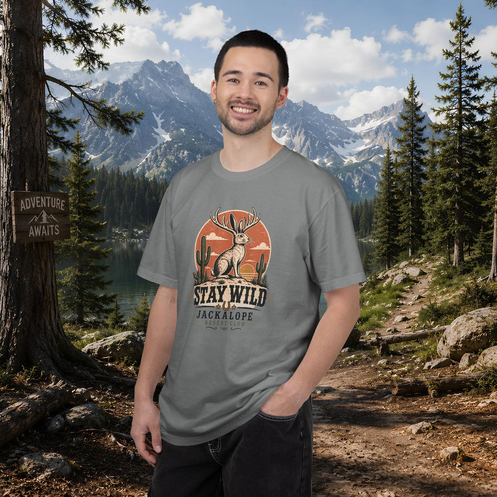 Stay Wild Jackalope T-Shirt — Vintage Desert Adventure Tee
