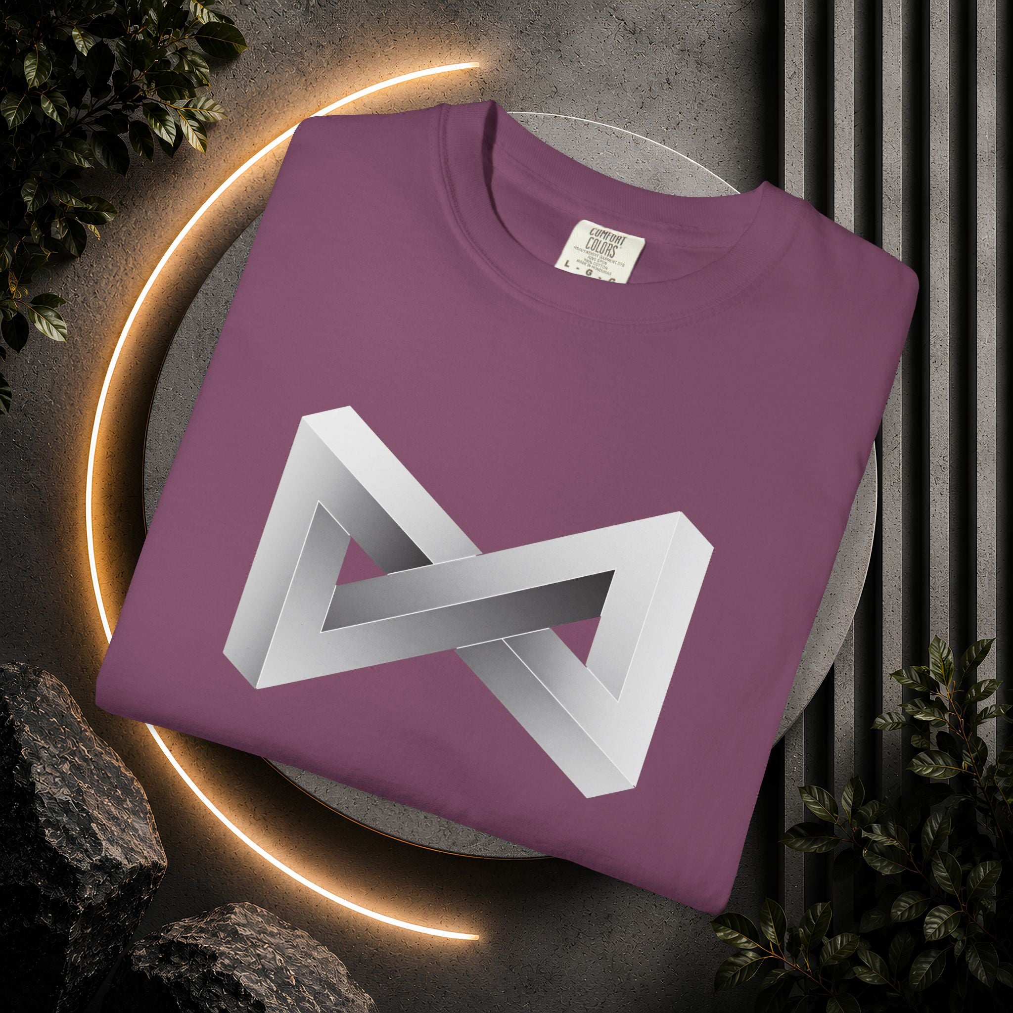 Optical Illusion Logo T-Shirt — Minimal Monochrome Infinity Design