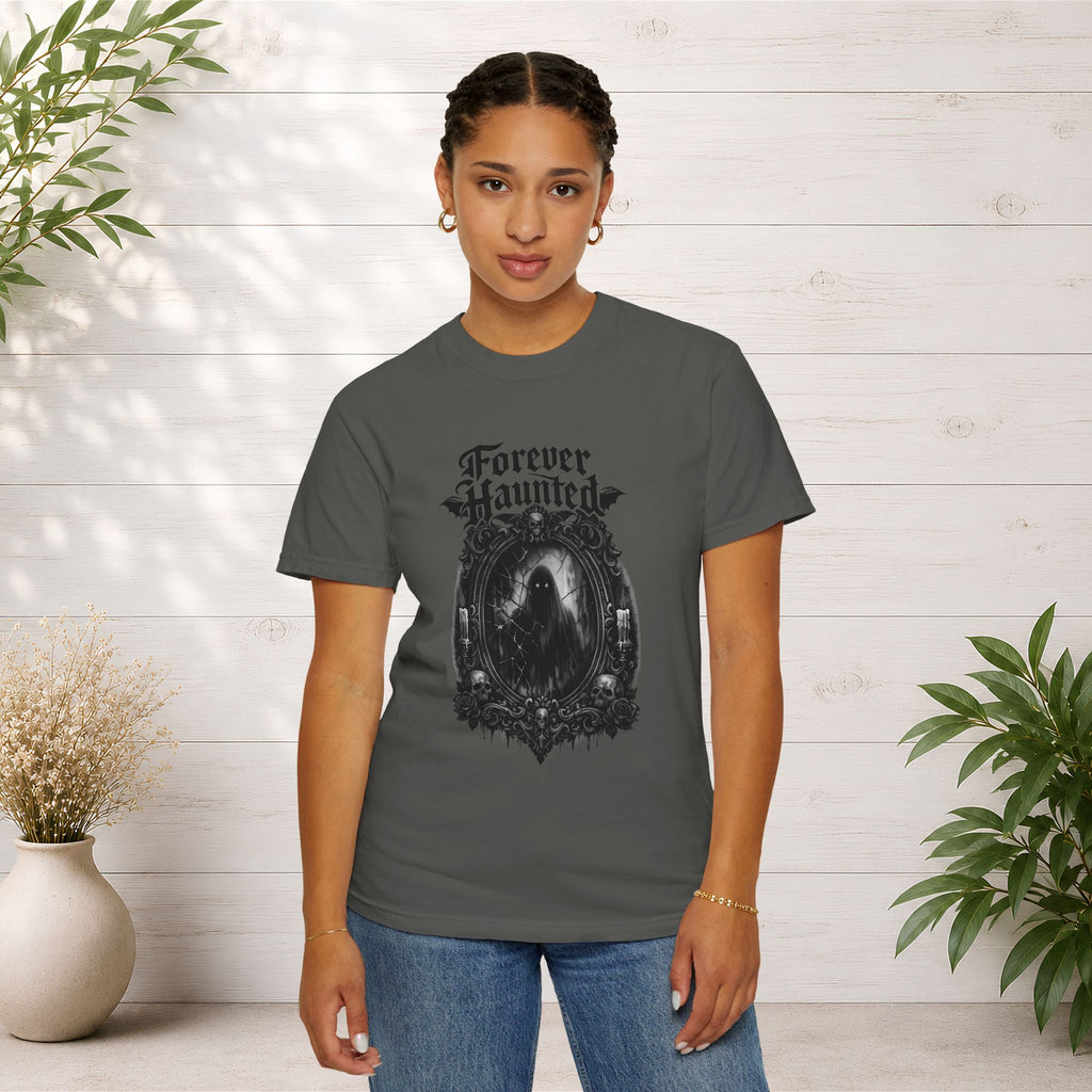 Forever Haunted T-Shirt — Gothic Ghost Graphic Tee