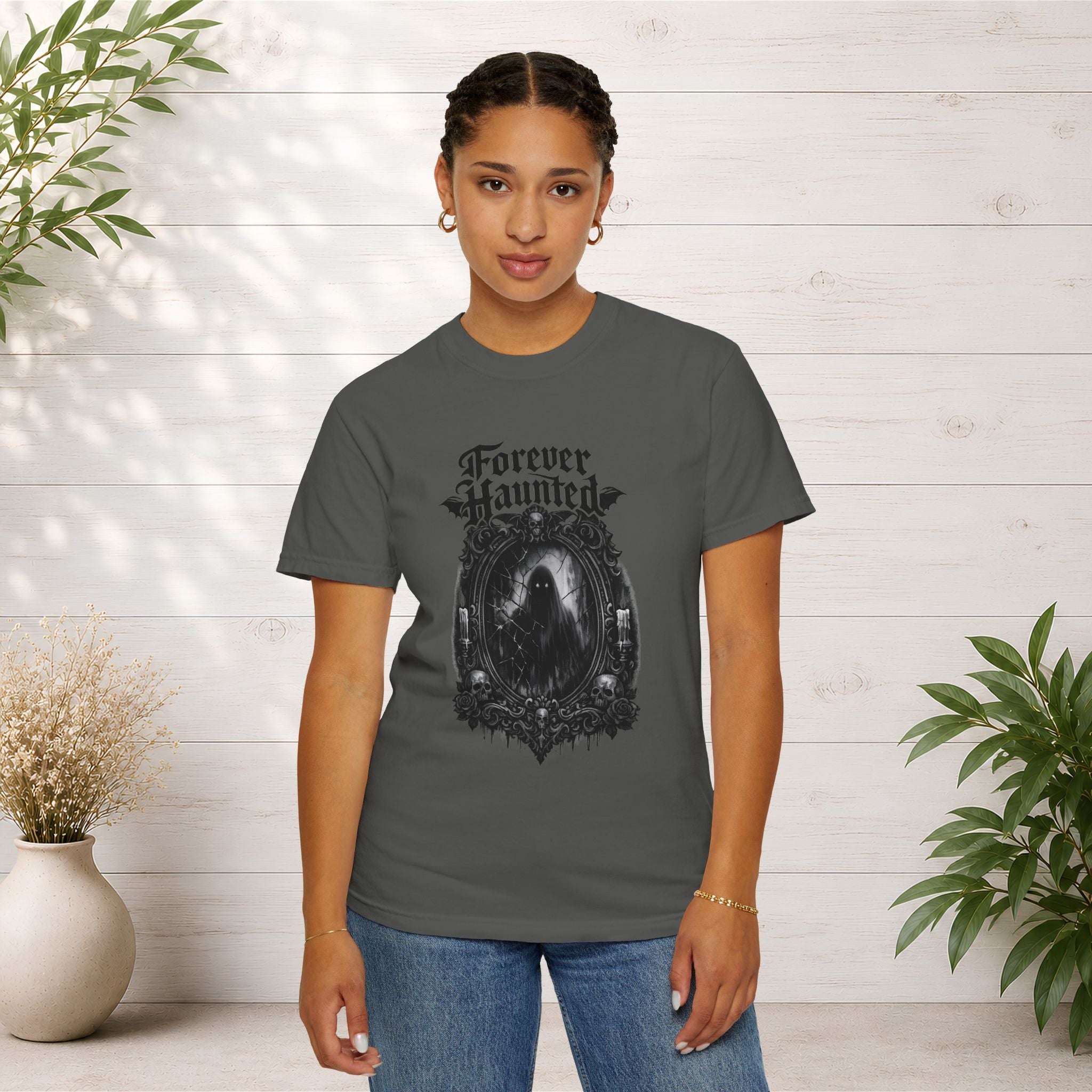 Forever Haunted T-Shirt — Gothic Ghost Graphic Tee