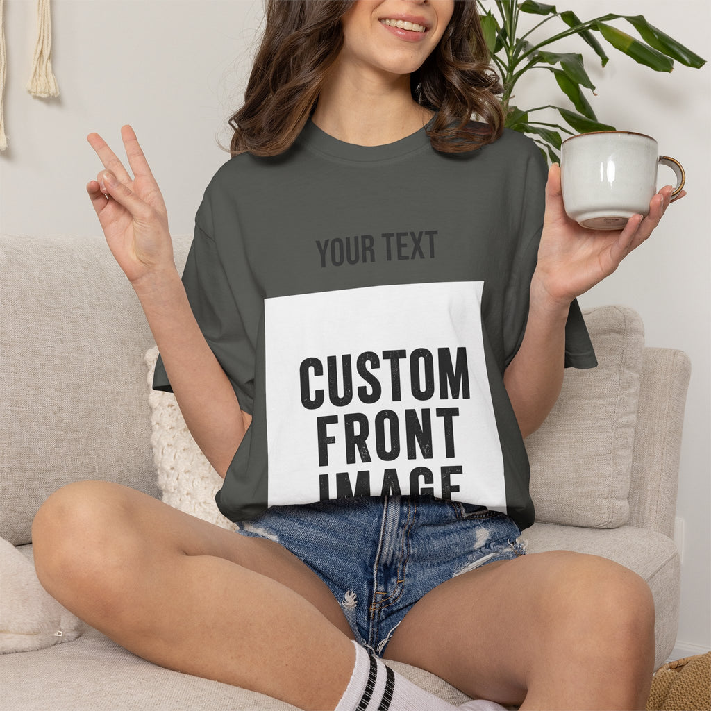 Custom Front Portrait Print T-Shirt — Personalized Text & Image Tee