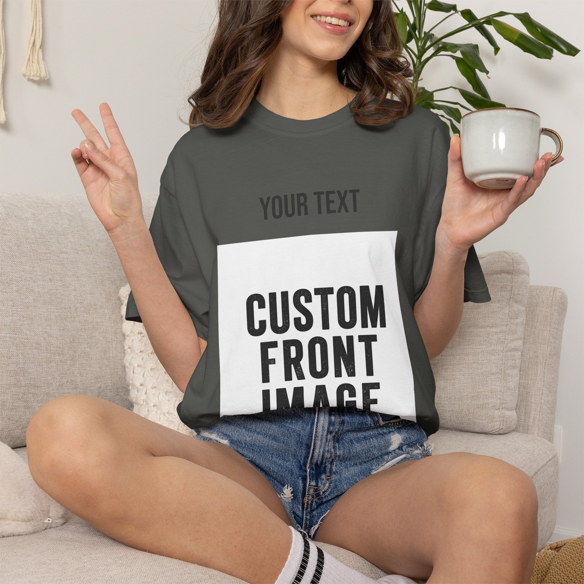 Custom Front Portrait Print T-Shirt — Personalized Text & Image Tee