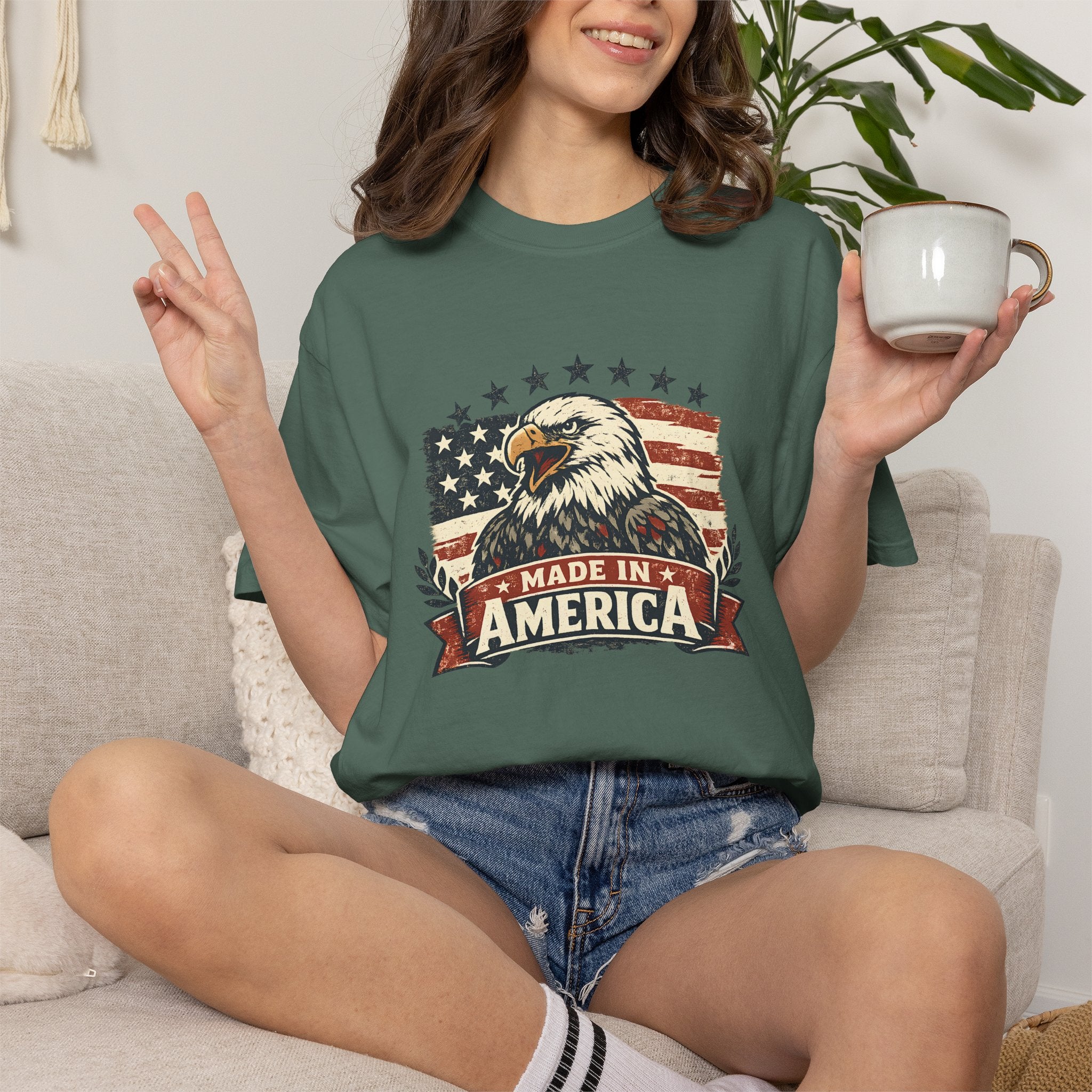 Made in America Eagle T-Shirt — Patriotic USA Flag Graphic Tee