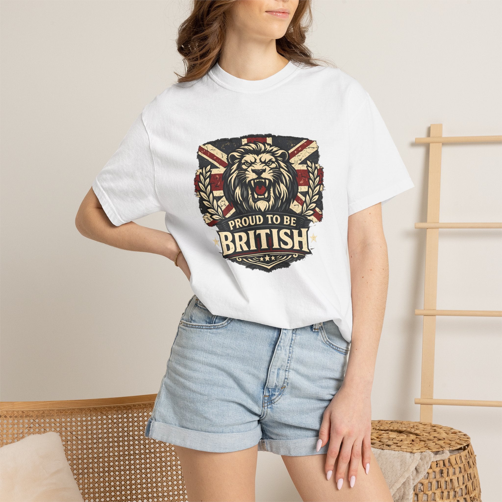 British Lion T-Shirt — "Proud to Be British" Union Jack Graphic Tee