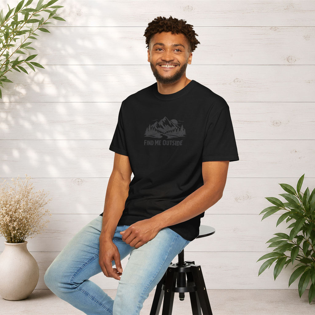 Find Me Outside Mountain T-Shirt — Outdoor Adventure Graphic Tee