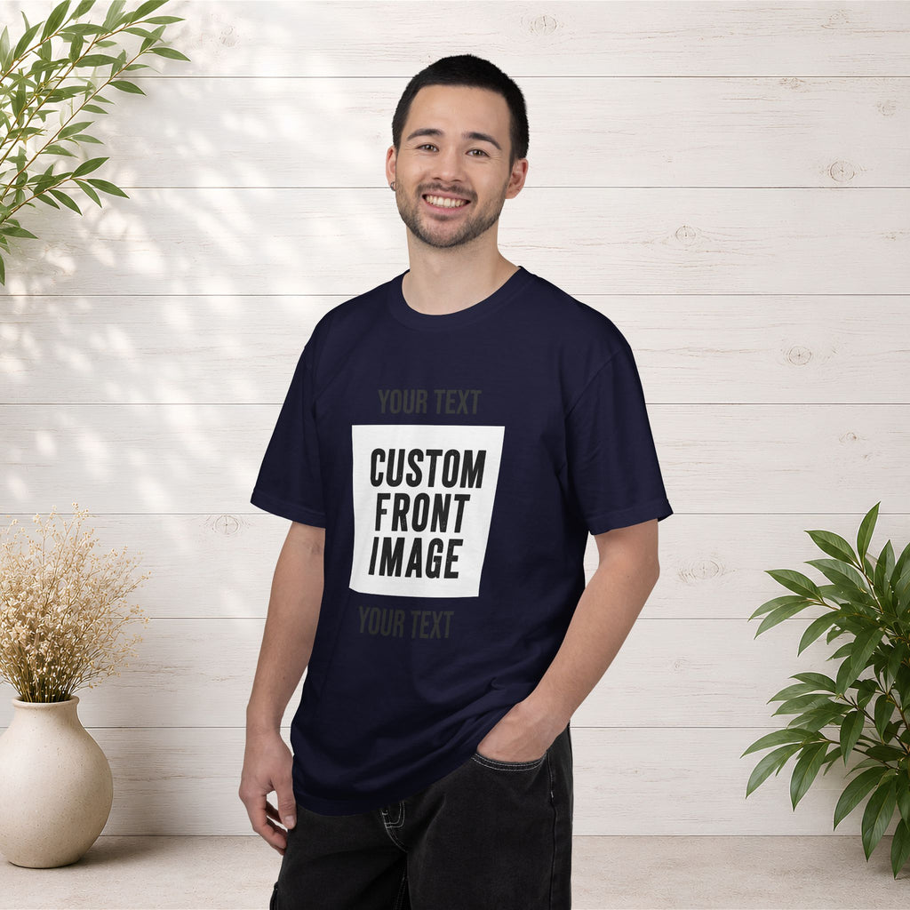 Custom Front Square Print T-Shirt — Personalized Text & Image Tee