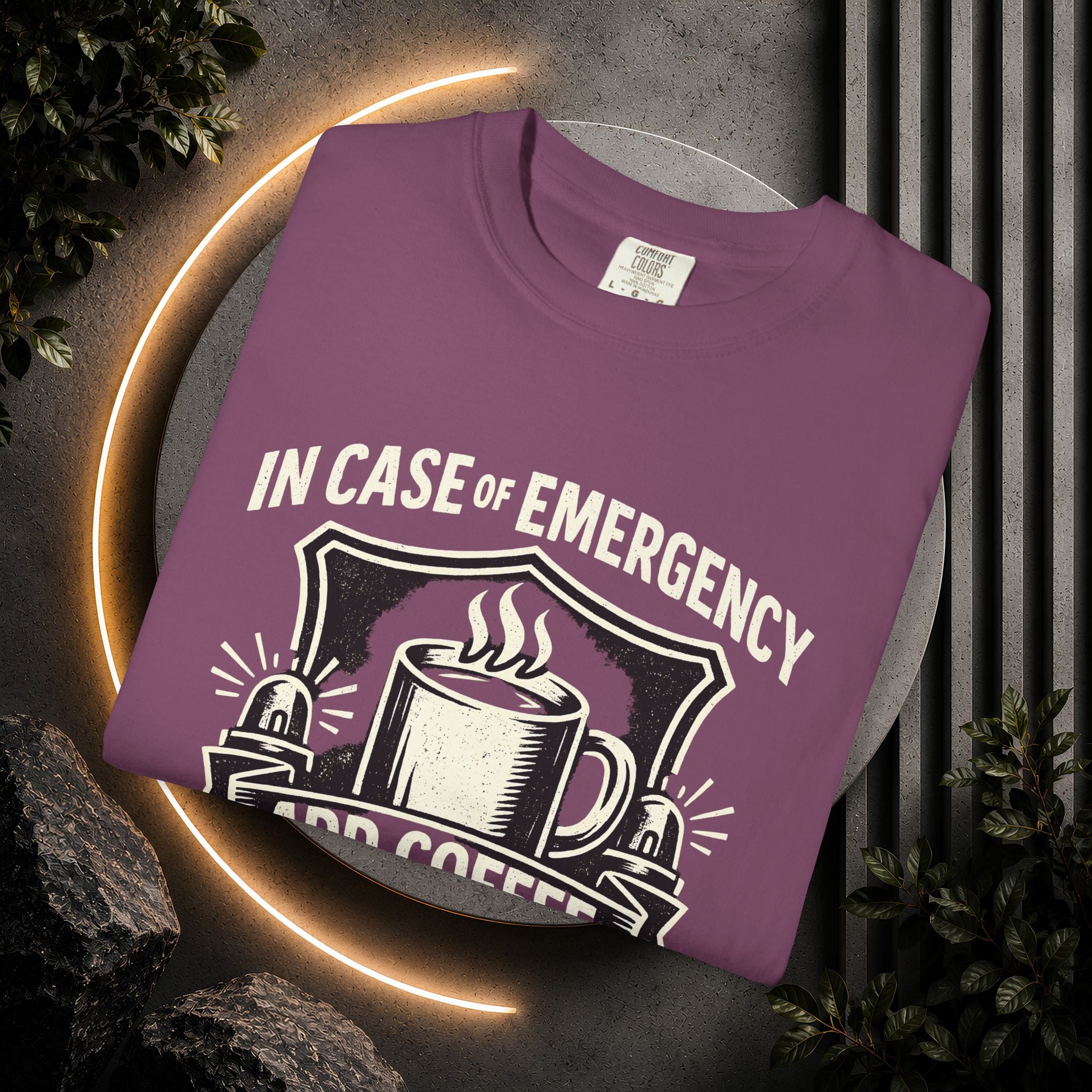 Coffee Emergency T-Shirt — "In Case of Emergency Add Coffee" Graphic Tee