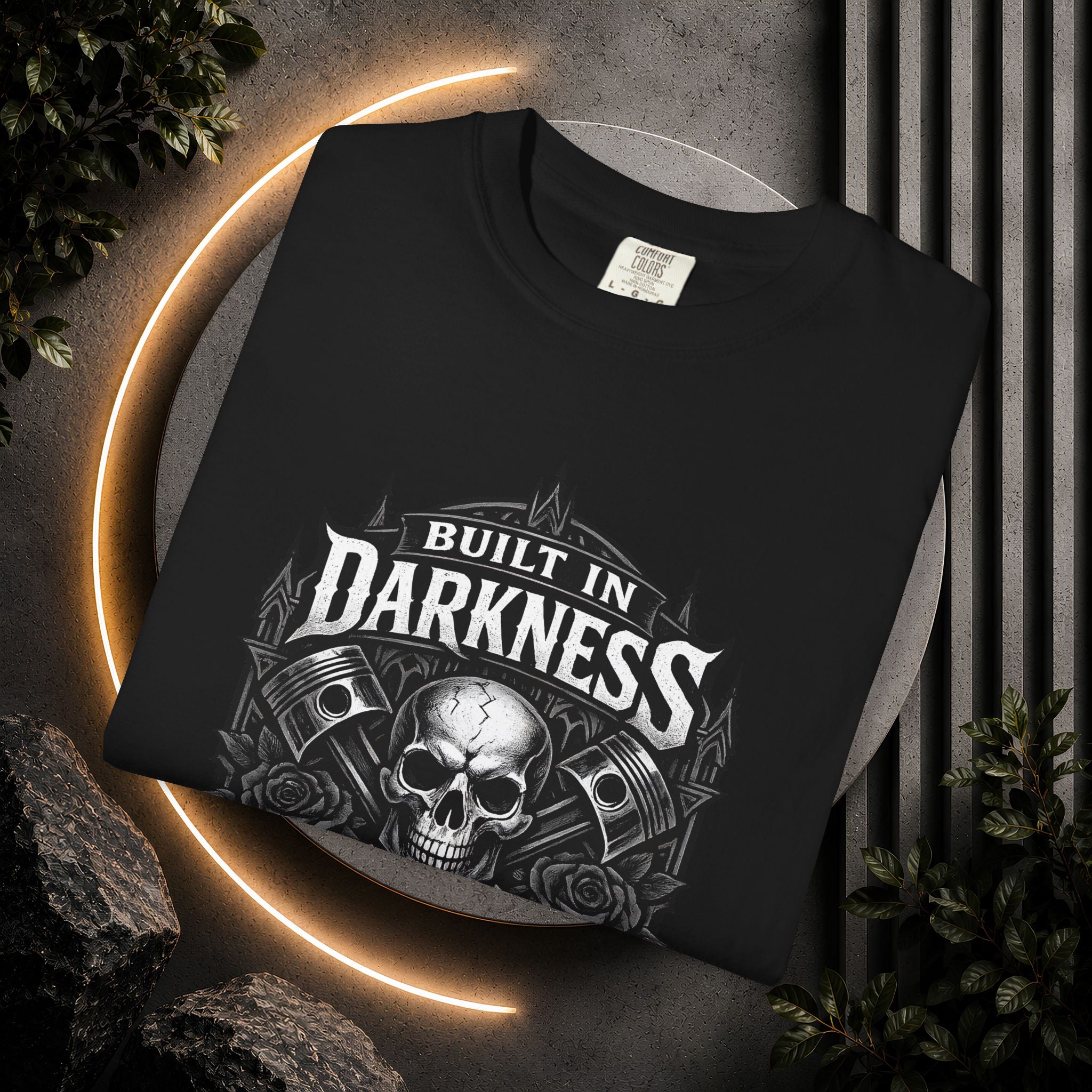 Built in Darkness Skull & Pistons T-Shirt