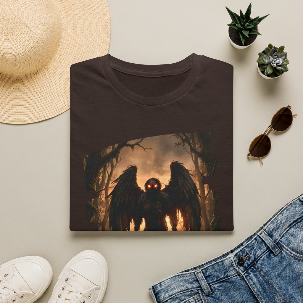 Mothman Cryptid Illustration T-Shirt | Dark Horror Graphic