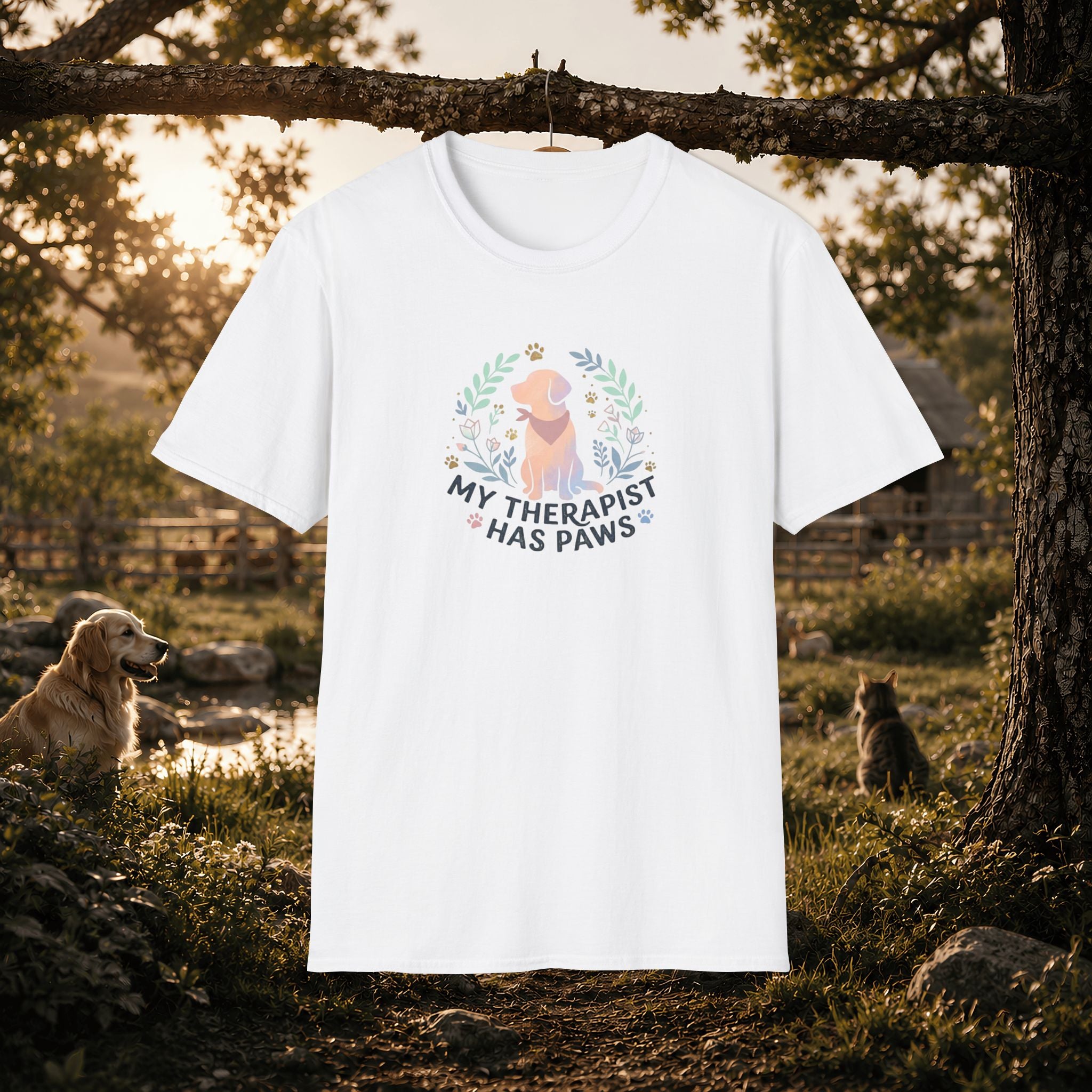 Golden Retriever "My Therapist Has Paws" T-Shirt | Dog Lover Tee