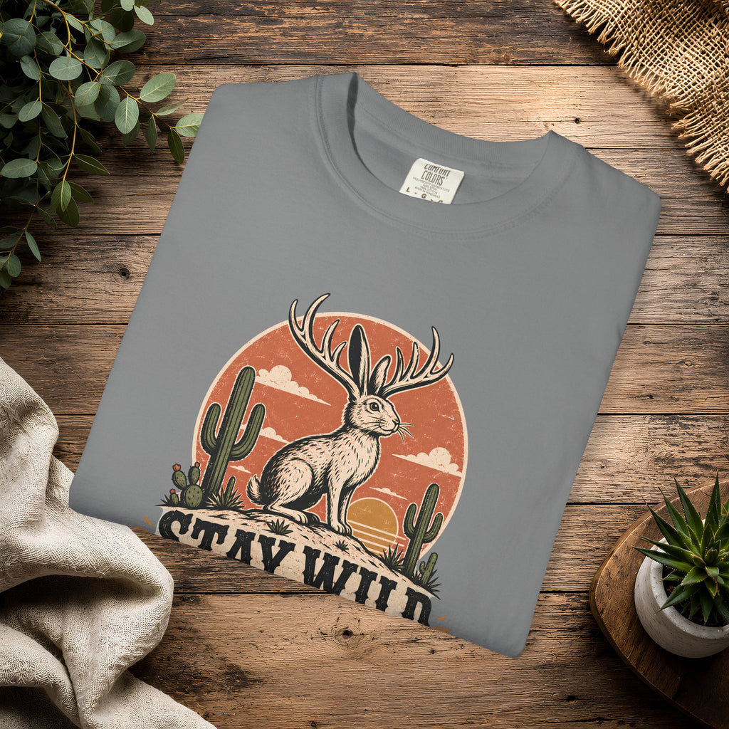 Stay Wild Jackalope T-Shirt — Vintage Desert Adventure Tee