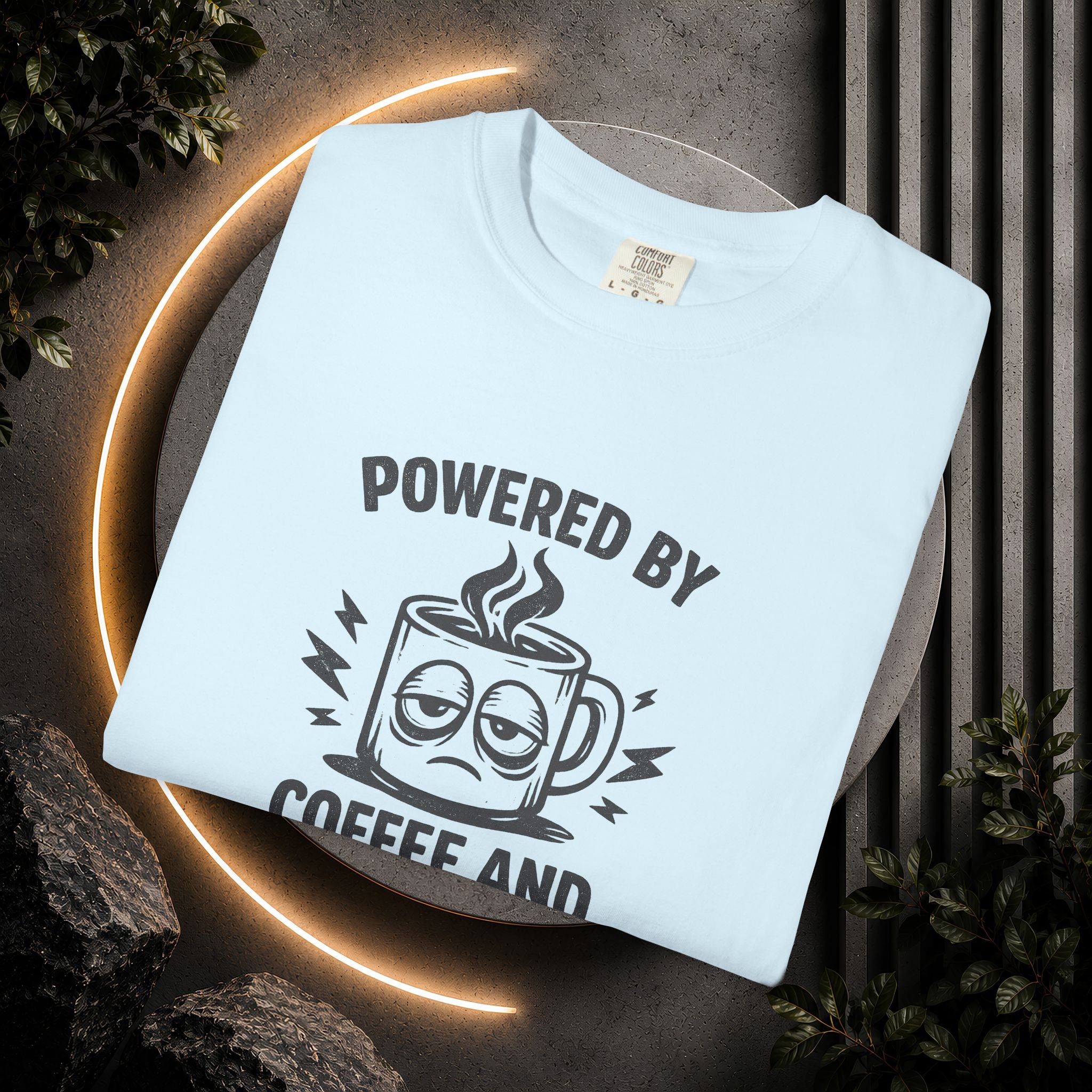 Coffee & Questionable Decisions T-Shirt – Powered by Coffee Graphic Tee