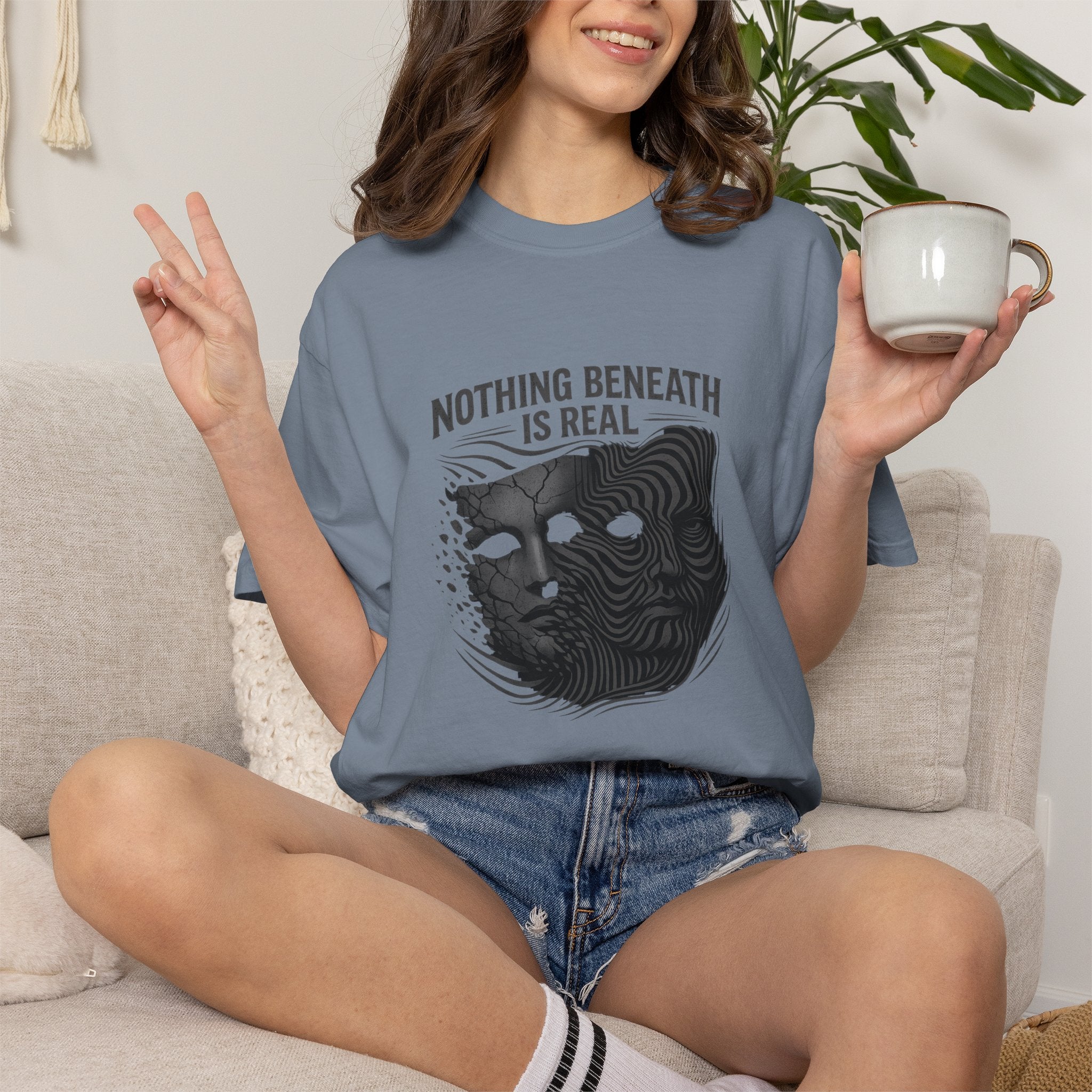 “Nothing Beneath Is Real” Surreal Graphic T-Shirt
