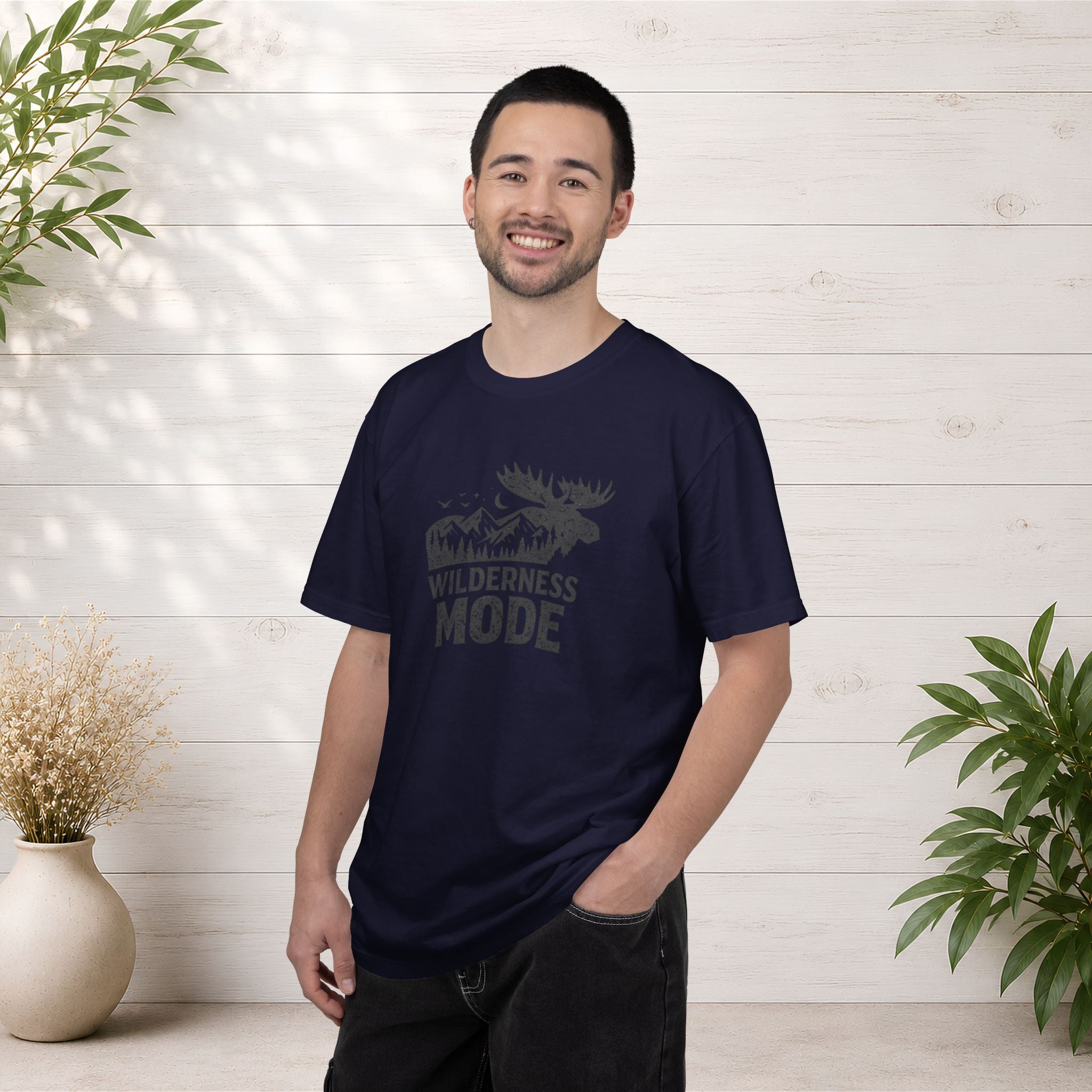 Wilderness Mode T-Shirt — Outdoor Moose Mountain Graphic Tee