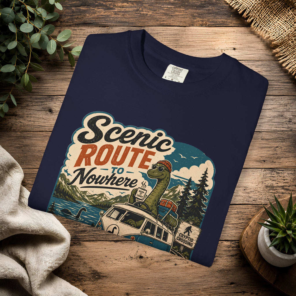 Scenic Route Vintage Camper Nessy T-Shirt — Road Trip Adventure Tee